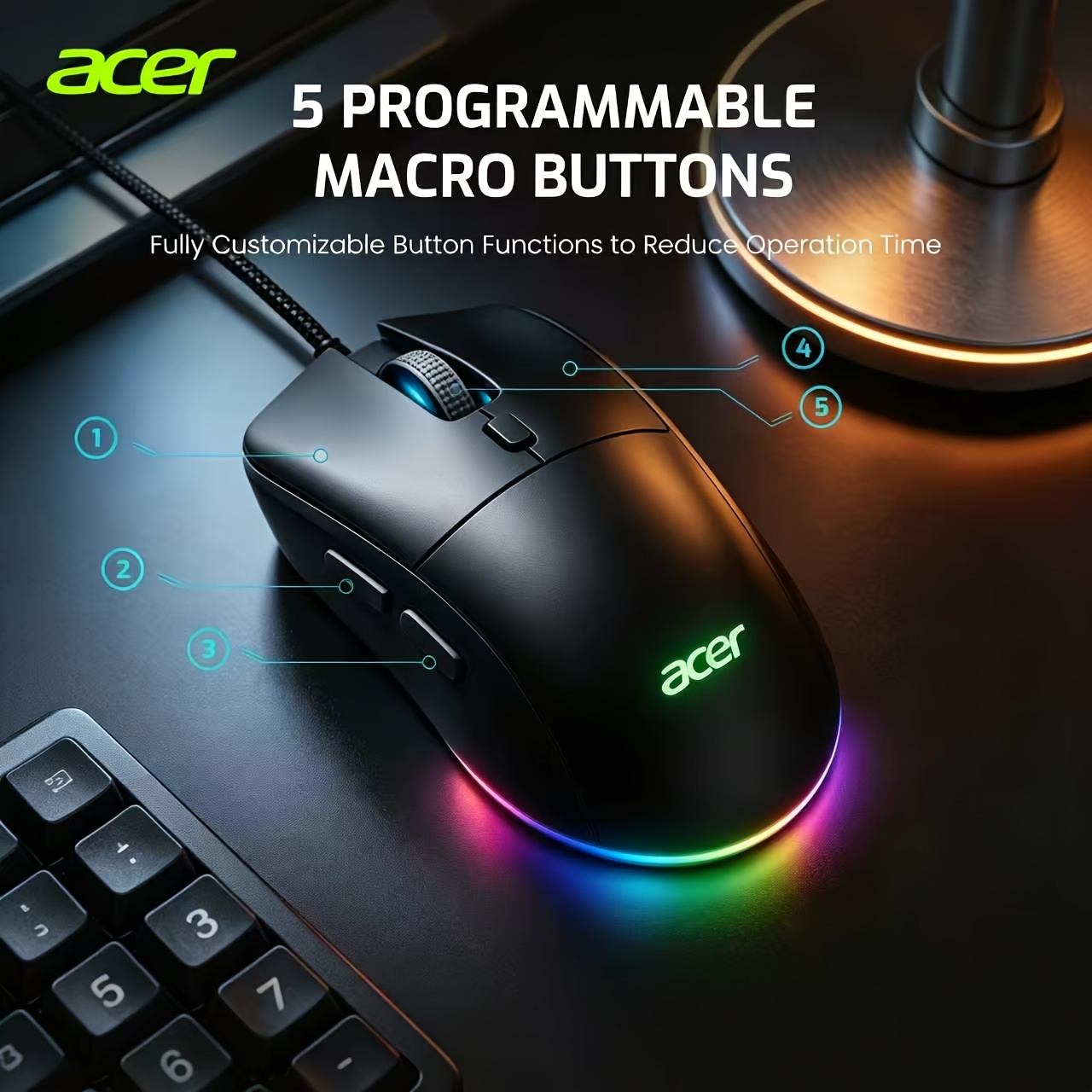 mouse with side buttons sold on Temu United States