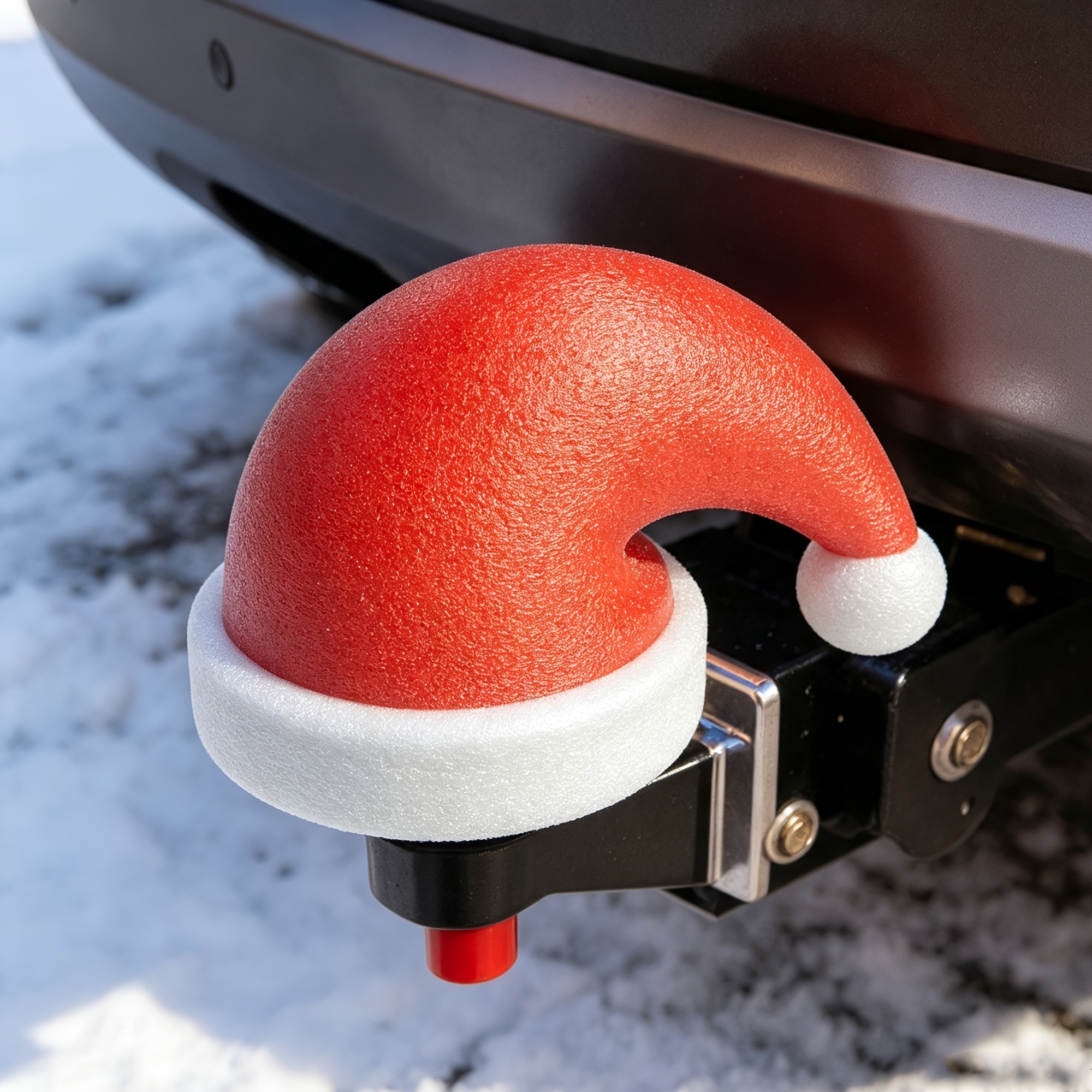 TEMU 3d Cute Santa Hat Tow Ball Cover, Universal 50mm Iso Standard Tow Bar Ball Protector Cap, Dustproof Waterproof Wear Resistant Decorative Towing