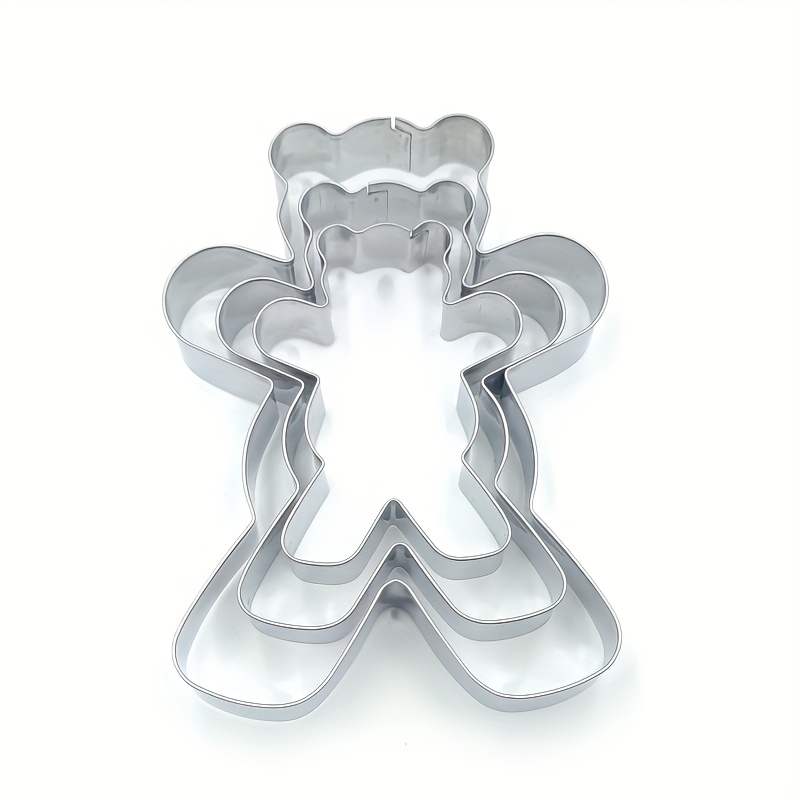 E-shop 1 Set/3 Stück Bär Keksformen, Edelstahl Umarmender Bär Cartoon Form, Küchen Spaß Backwerkzeuge, Küchen Backhilfswerkzeuge, Geeignet für