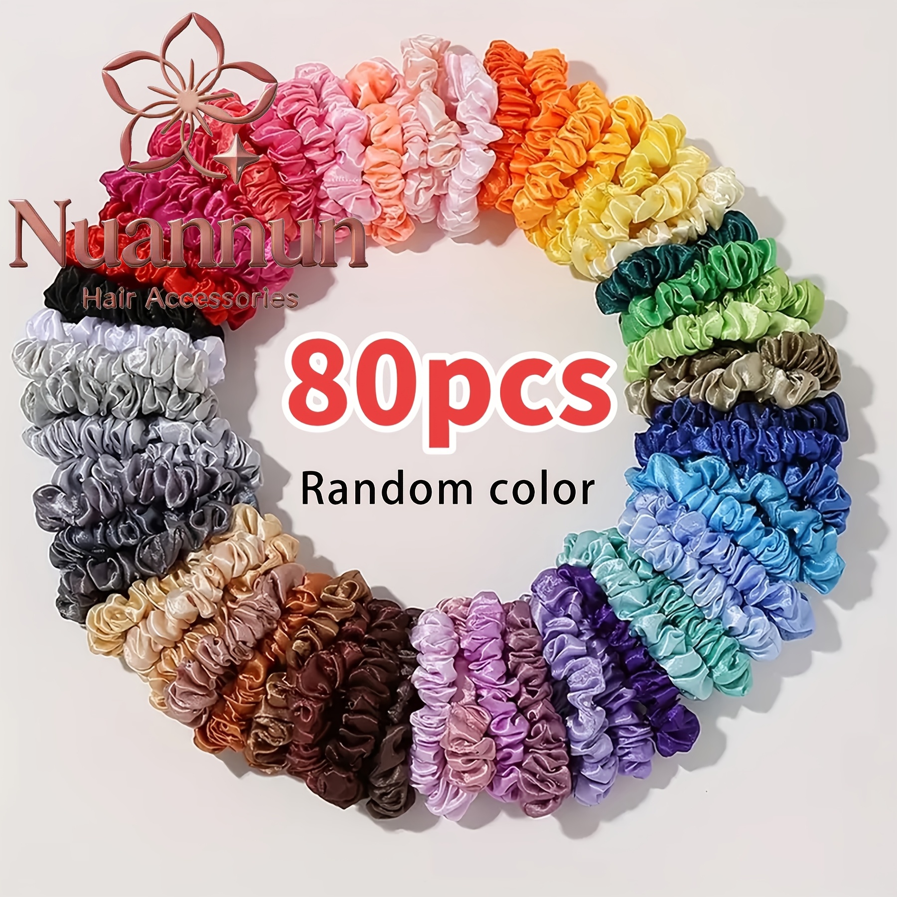 50/80pcs Random Color Small Hair Tie Ponytail Bun Hair Additions Hair Tie