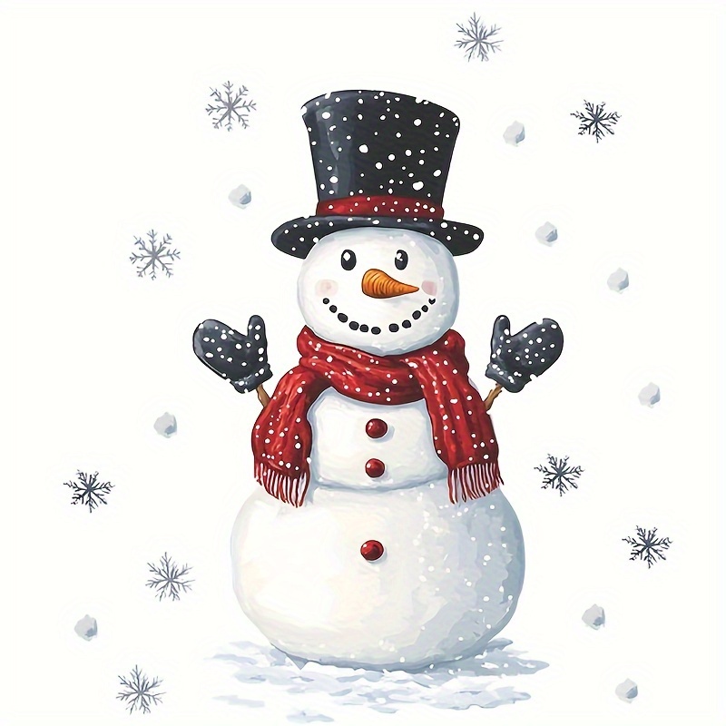 Christmas Snowman Refrigerator Stickers - Self-adhesive Wall Decals With Snowflake And Snowman Designs For Kitchen And Home Decor