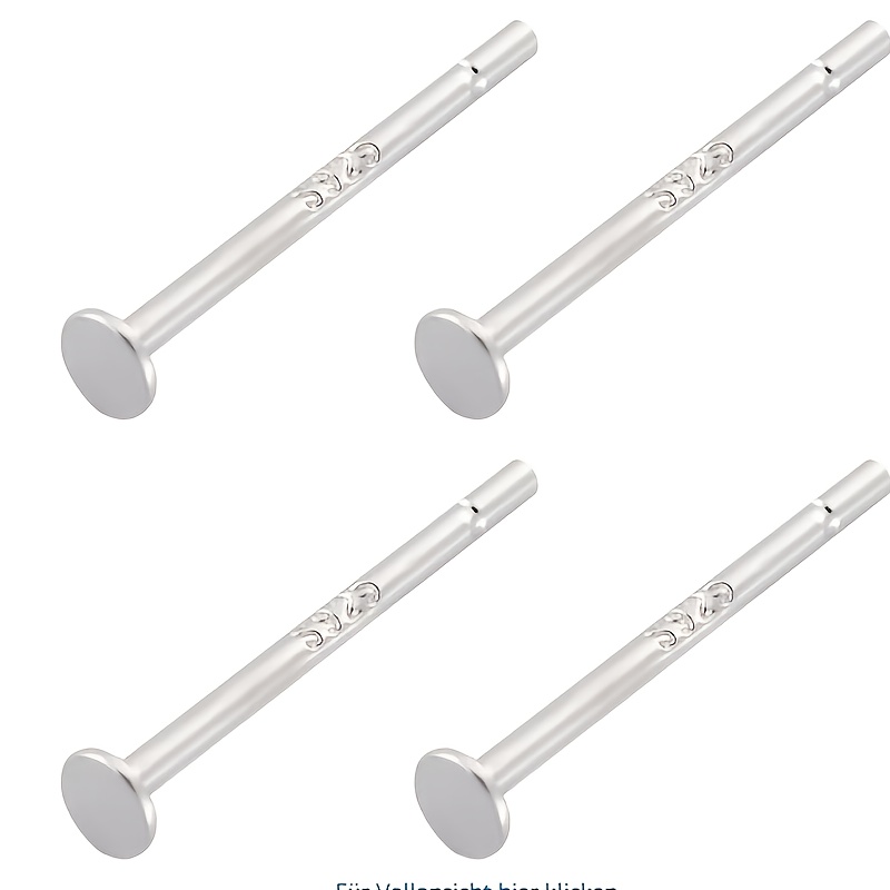 TEMU 10pcs Of S925 Pure Silvery Earring Posts, 0.8x11mm, Suitable For Making Various Earrings, Handmade Dly Additions, Or Worn Separately