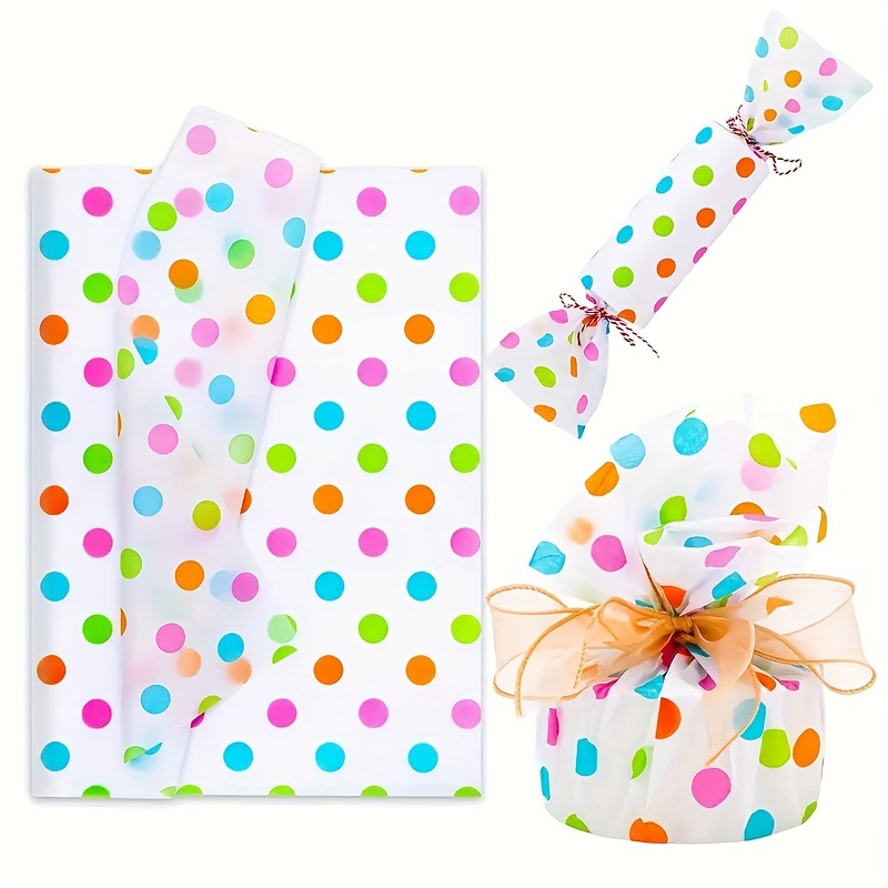 

25pcs, 50x35cm Polka Dot Pattern Gift Wrapping Paper, Pear Paper, Floral Supplies, Bouquet Wrapping Paper, Wedding Decoration, Birthday, Christmas,