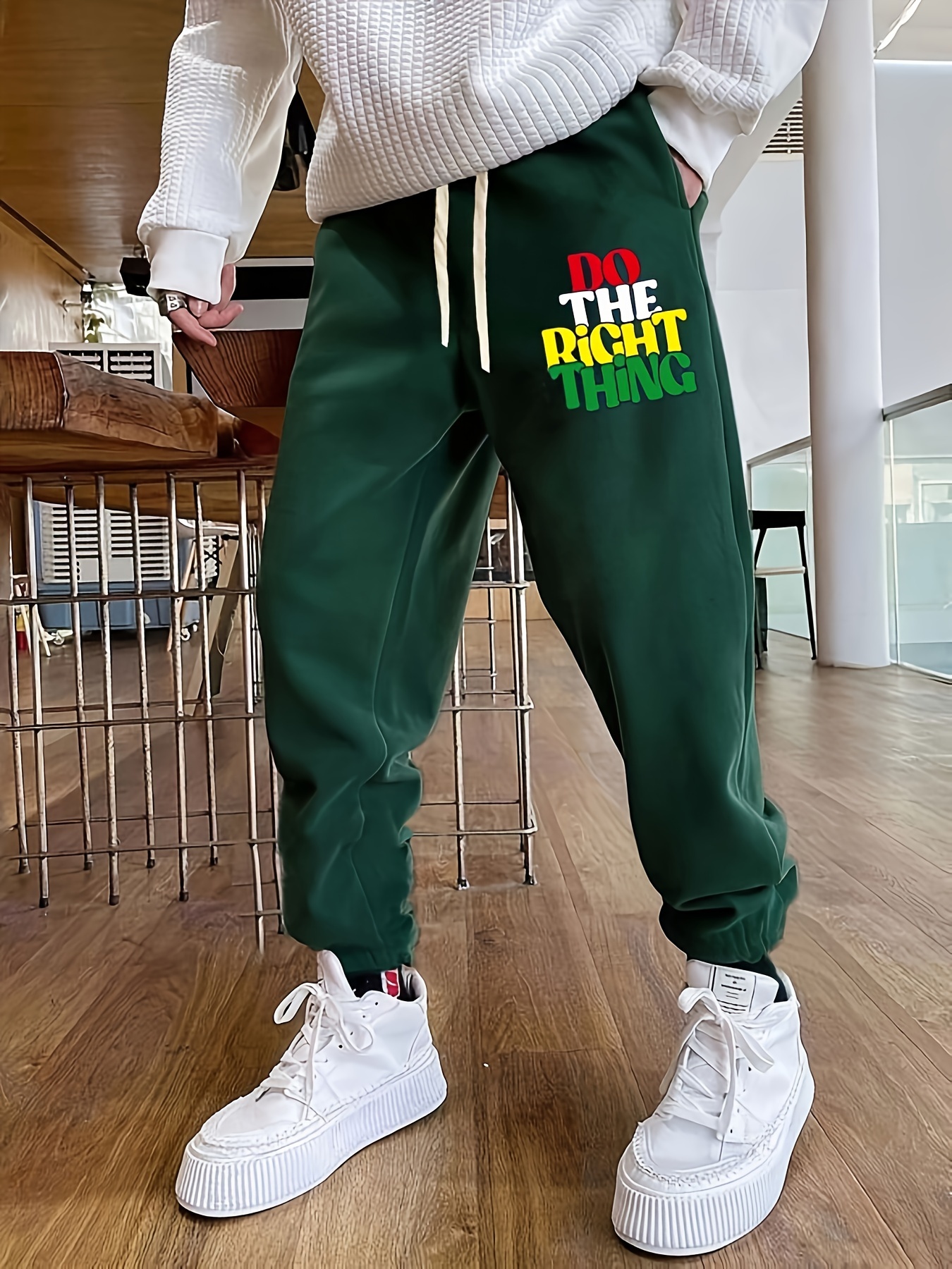 right thing print men fashion jogger pants Temu United Kingdom