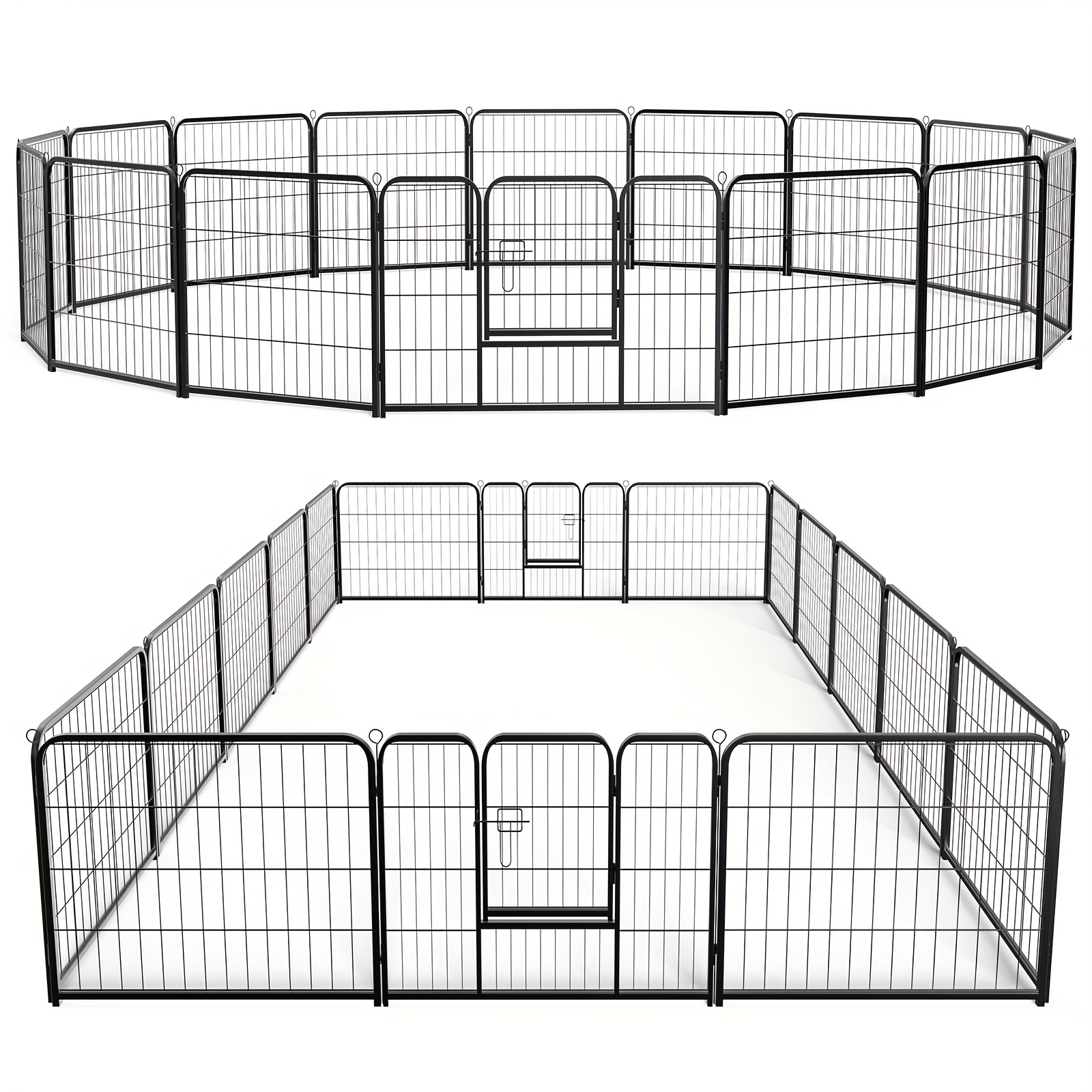 8 16 panels diy indoor dog puppy playpen   kennel with door for large medium small dogs fits   pet   and safe play easy to move assemble indoor outdoor use