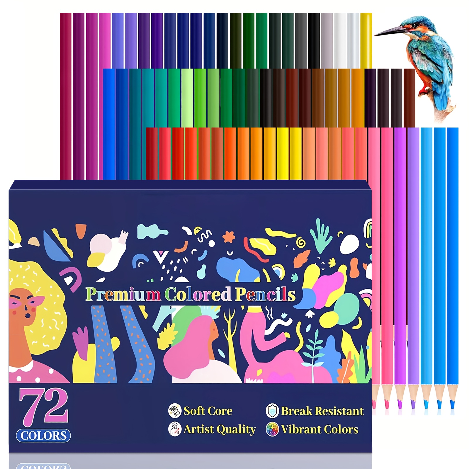 Image of Colored Pencils For Adult Coloring Books, 72-color Drawing Sketching Shading Pencils, Coloring Pencils For Adults, Artists, Professionals And Colorists, For Professional Artistic Use