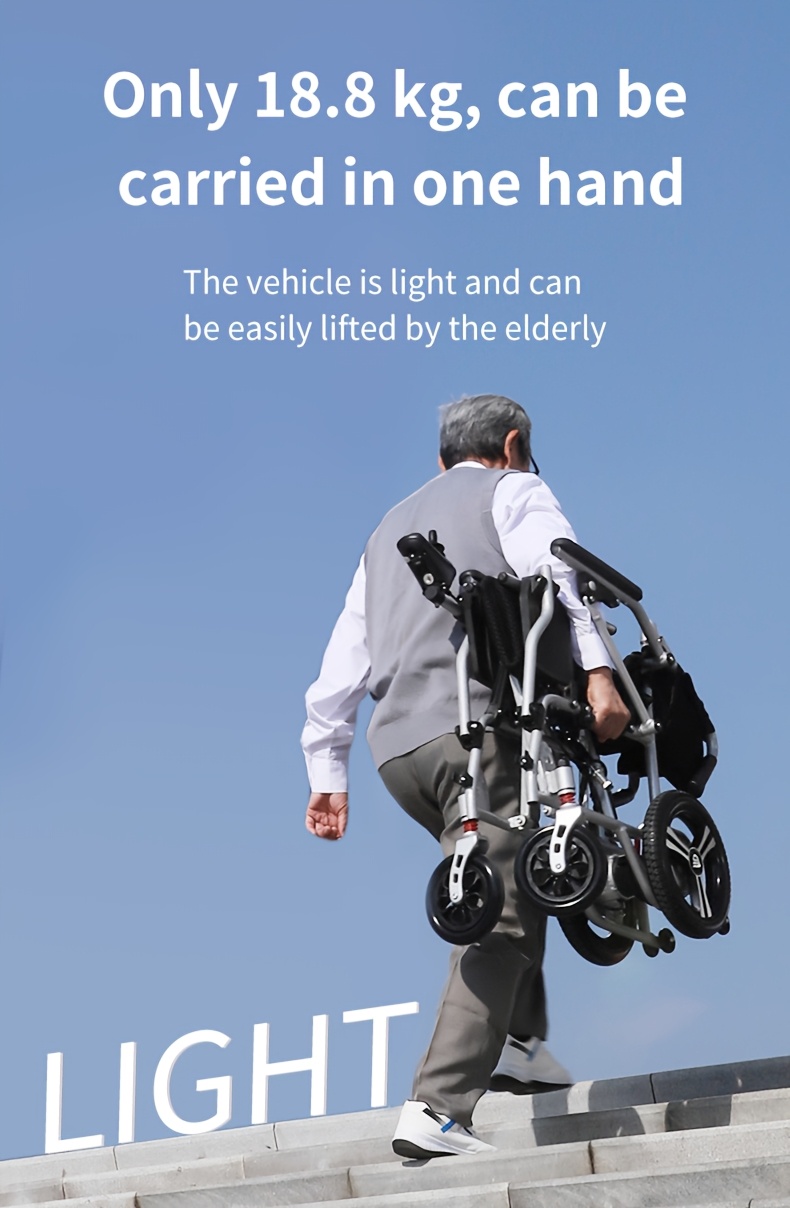adult electric wheelchair with intelligent control electromagnetic braking system small turning   small folding   is suitable for the travel of the elderly and the disabled and can bear a weight of 300   Product details 2