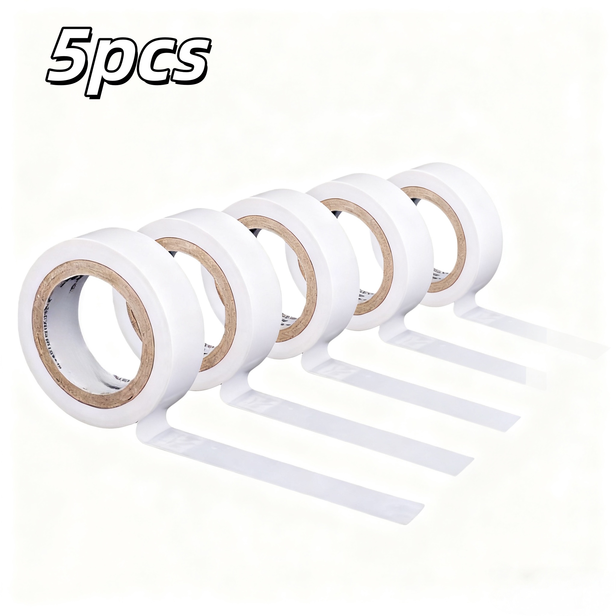 Image of 5-roll Pack Professional White Electrical Tapes, And Weather-resistant Ideal For Contractors And Electricians, Indoor And Outdoor Use