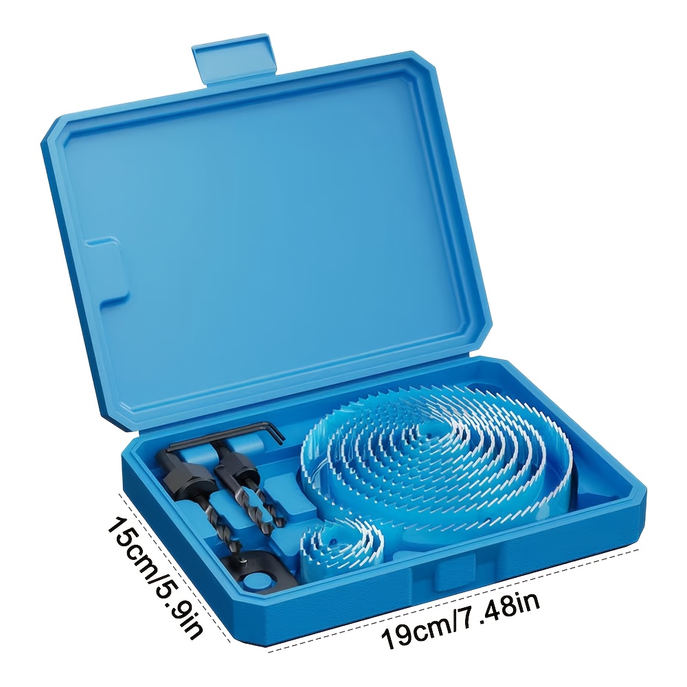 19pcs Cutting Set, Cutting, Woodworking Drill Bit Set 19-130mm, Suitable For , Plywood, Drywall, Pvc, Including Durable Toolbox