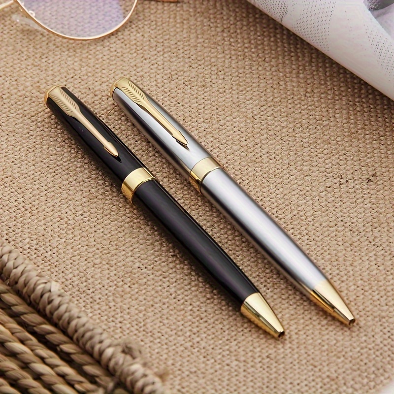 

High-end Stainless Steel Metal Retractable Ballpoint Pen For Use, Writing And Easy To Carry, With 5 Ink Refills.