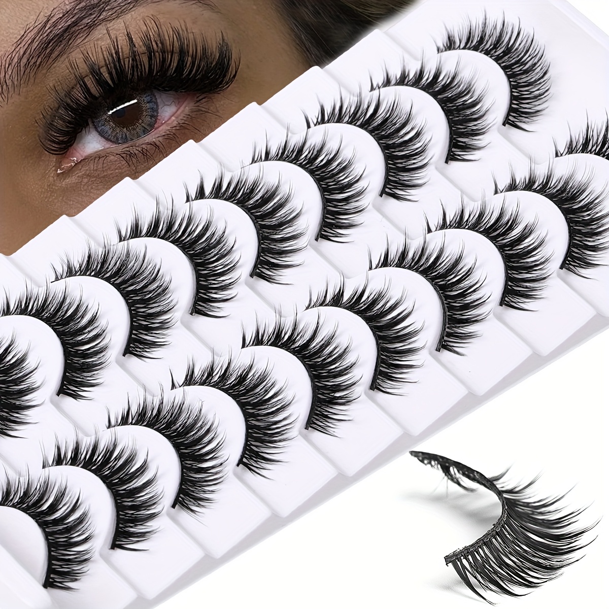 Image of 10 Pairs Of Thick 3d Curly Eyelashes