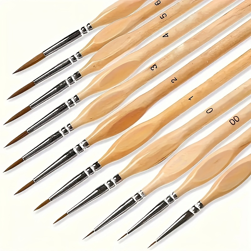 Image of [micro Painting] Detail Brush Set | 11pcs | Fine Tip Brushes | For Micro Painting, Acrylic, Watercolor, Oil Painting, Models, Crafts, Line Drawing