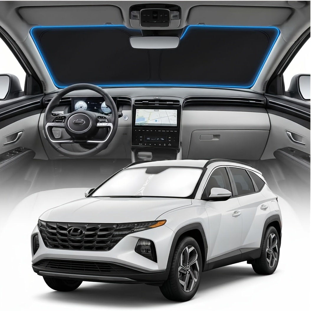 TEMU Para Hyundai Tucson 2000-2023 2024 2025 2026 Protección Solar Parabrisas Delantero Interior Paraguas Visera de Sol Enfriamiento Protección UV