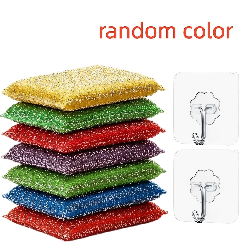TEMU 9pcs Set (7 Sponge Pads + ) Multi-functional Cleaning Sponge Double-sided, Non-scratch Kitchen Sponge For Cookware, Dishes, And Household