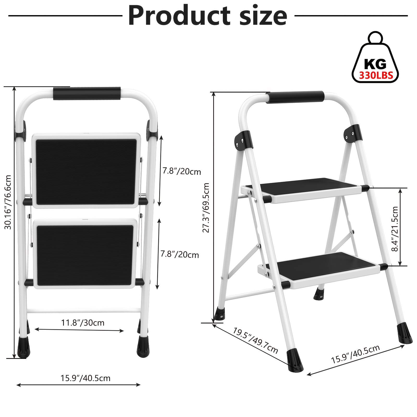 Heavy Duty Folding Step Ladder with Wide Anti-Slip Steps & Shelves - Portable Steel Step Stool Suitable for,, - Lightweight Sturdy 2/3-Step Ladder, Ideal for,,, Festival Gifts, Space-Saving, Storage 10 Heavy Duty Folding Step Ladder with Wide Anti-Slip Steps & Shelves - Portable Steel Step Stool Suitable for,, - Lightweight Sturdy 2/3-Step Ladder, Ideal for,,, Festival Gifts, Space-Saving, Storage - Image 10