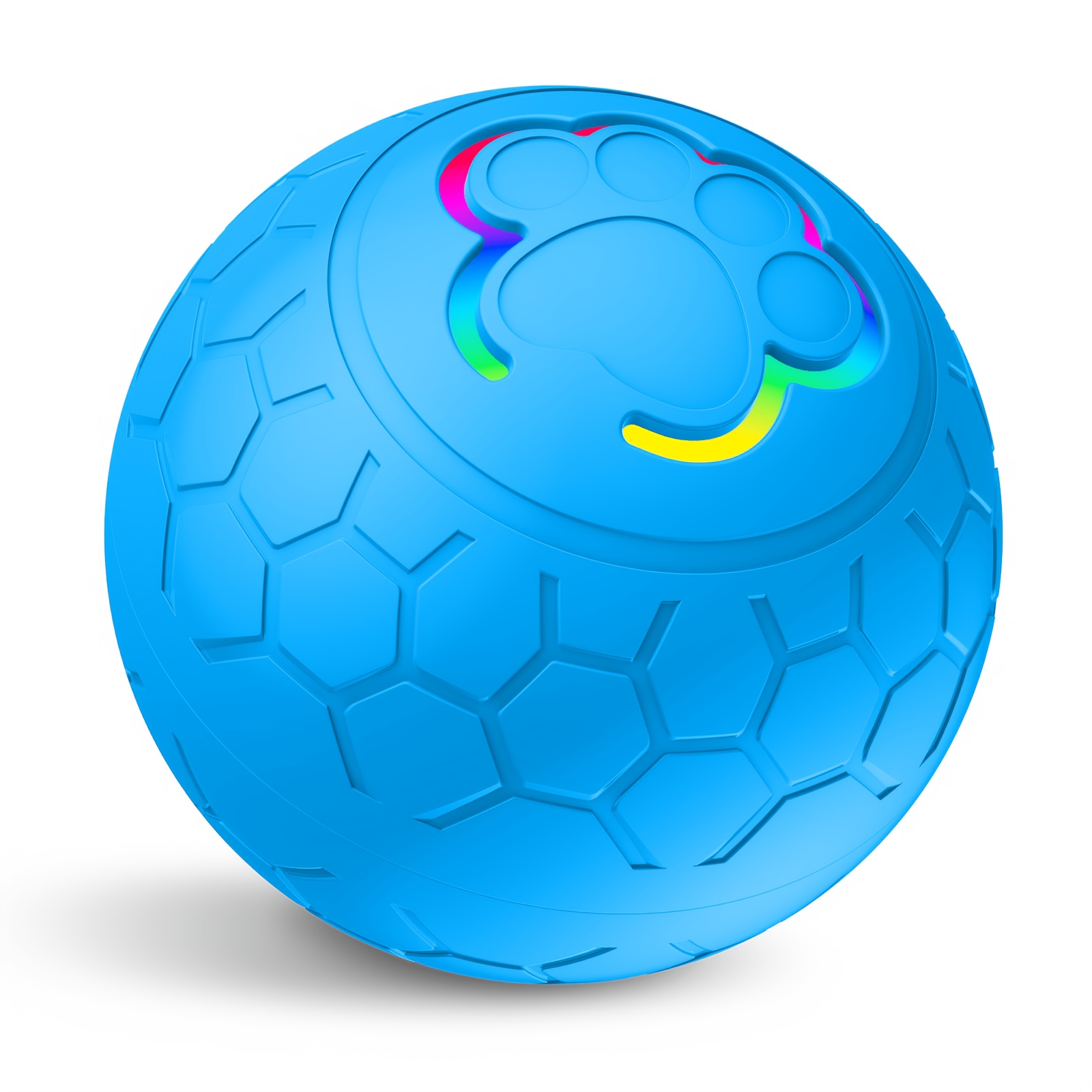 TEMU Balle interactive intelligente pour animaux de compagnie, modes réglables Normal/Fou, mouvement de roulement automatique, lumières clignotantes
