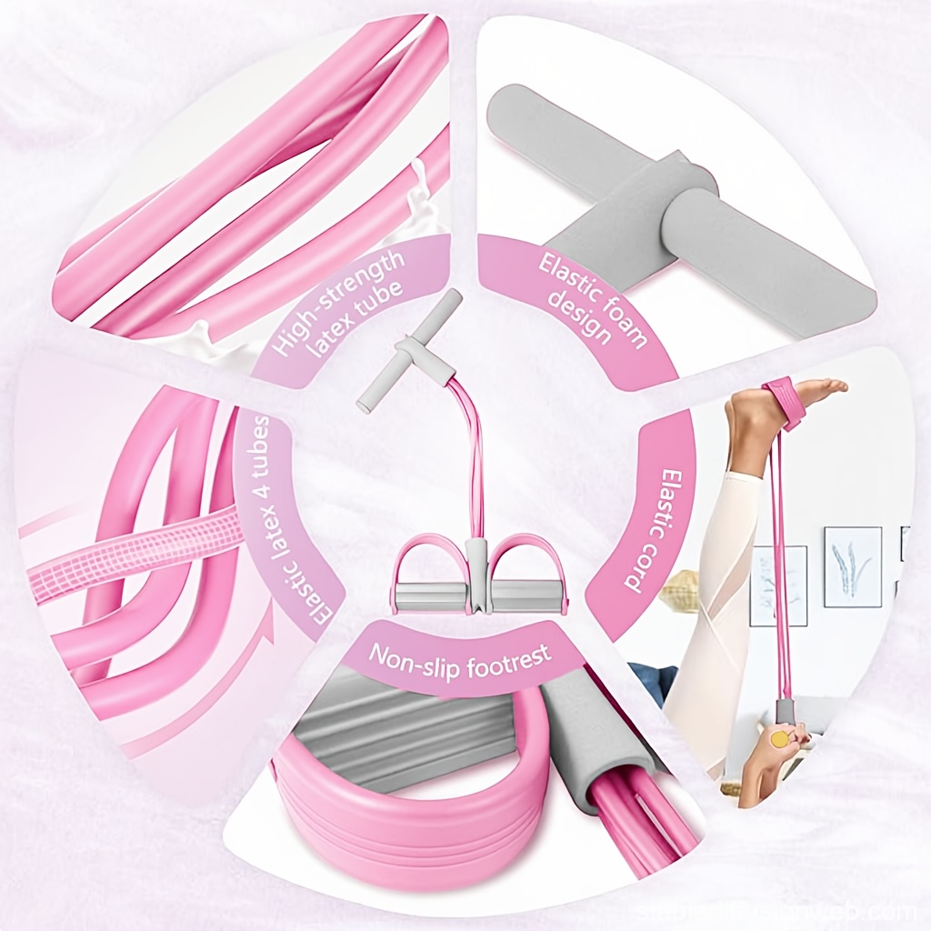 pedal band home band fitness pull rope sit up aid six tubes elastic band yoga training equipment compact home strength system non slip pedal comfortable handles quiet rebound Product details 4