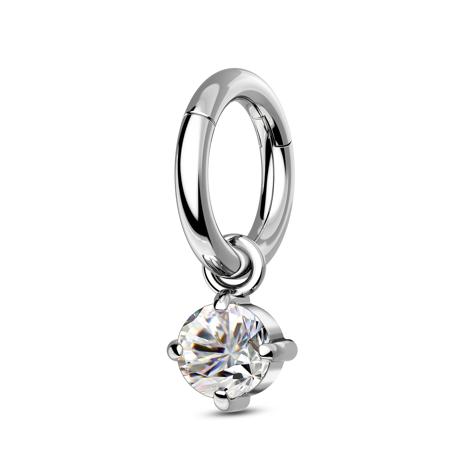 E-shop 1 Stück Klick-Ohrringe mit durchbohrten Ohrläppchen, 6/8 mm, 16-Gauge 316L Chirurgischer Stahl Anhänger Ohrringe, geeignet für Frauen,