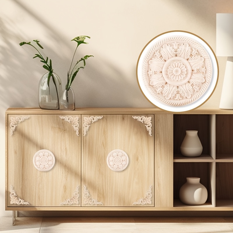 1個/2個 木製 オン 未塗装木彫りデカール diy 木製家具 オン 壁