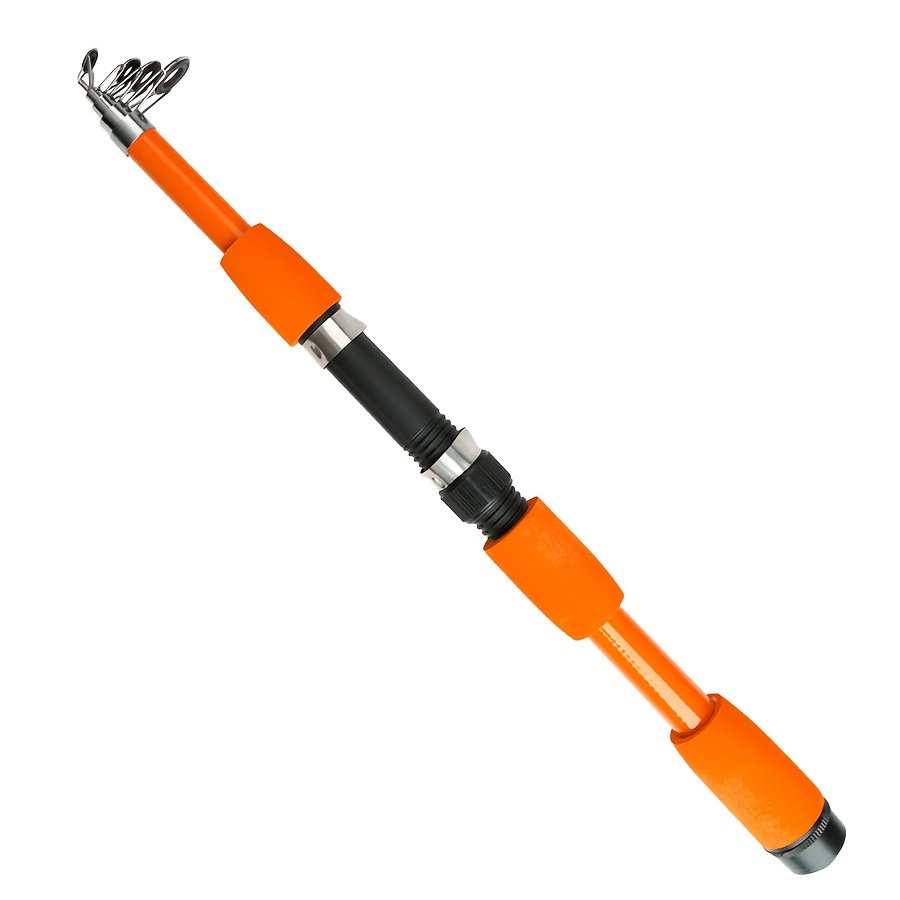 TEMU Ftk 1pc Telescopic Fishing Rods 2.1m High Carbon Steel Spinning Fishing Rods (for Travelling) Outdoor Fishing Rods