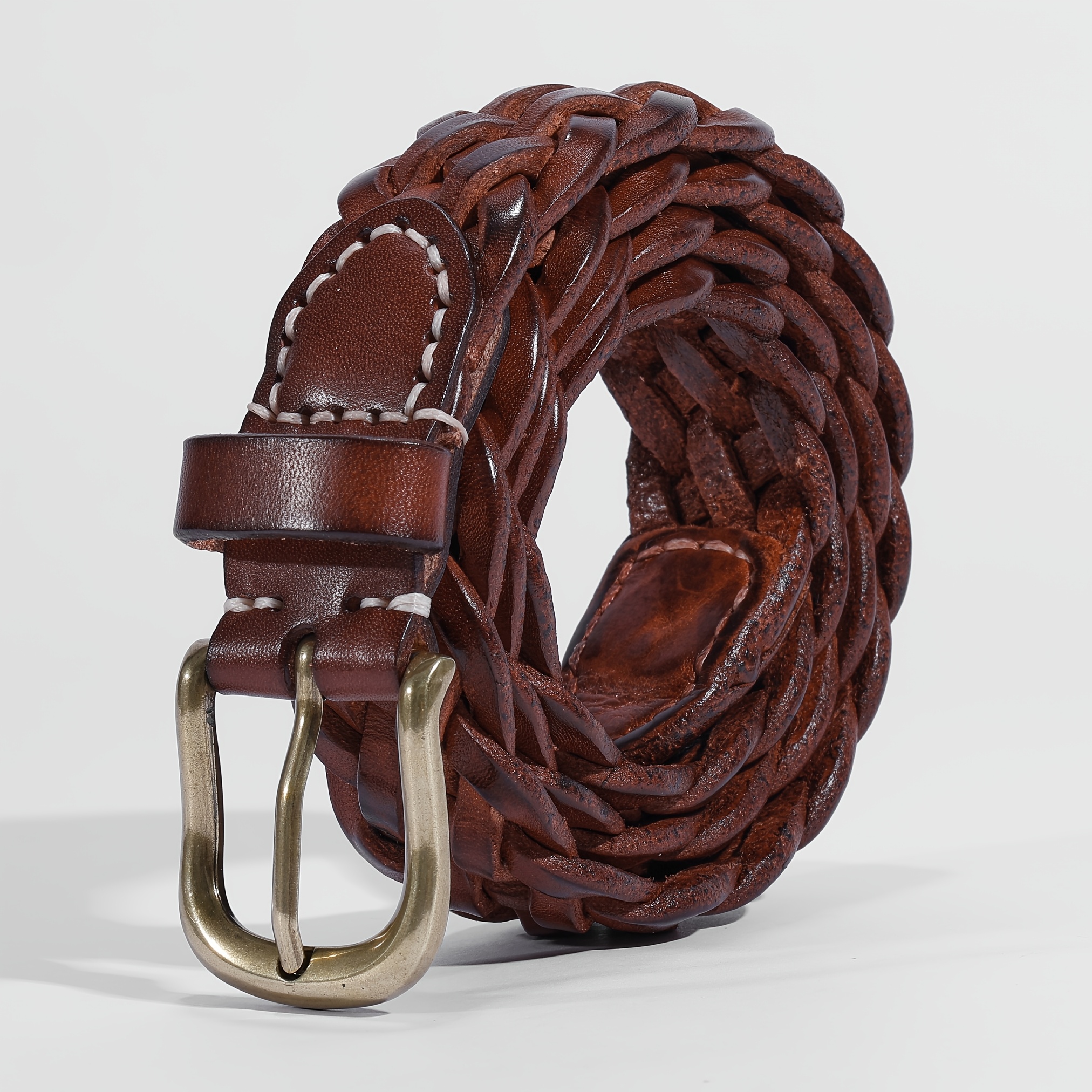 TEMU Cowhide Belts, Belts, Women's Belts, Women's Western Style Belts, Women's Leather Belts, Women's Brown Leather Belts, Vintage Buckle Women's