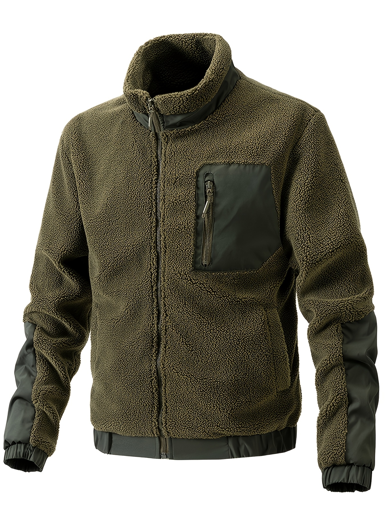 Chaqueta de Lana para Hombre Otoño e Invierno, Chaqueta Polar Casual con Cuello Alto, Nuevo Chaqueta Cómoda, Cárdigan, Ropa de Exterior para Hombre