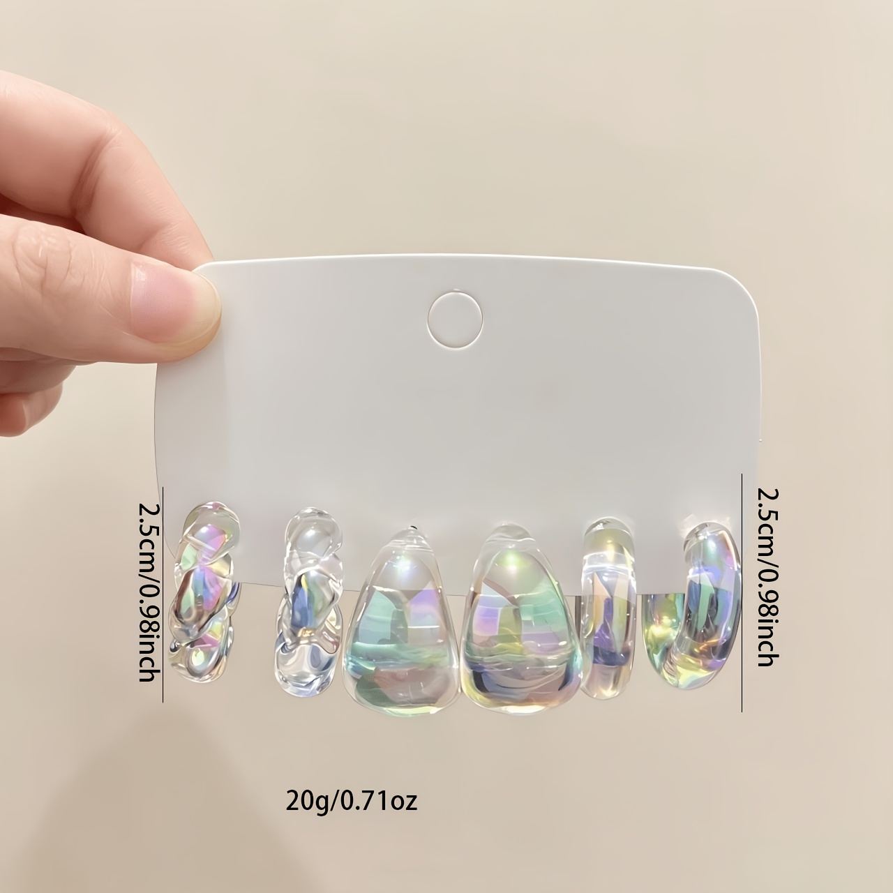TEMU Transparent White Earring Combination Suitable For Daily Commute Wear