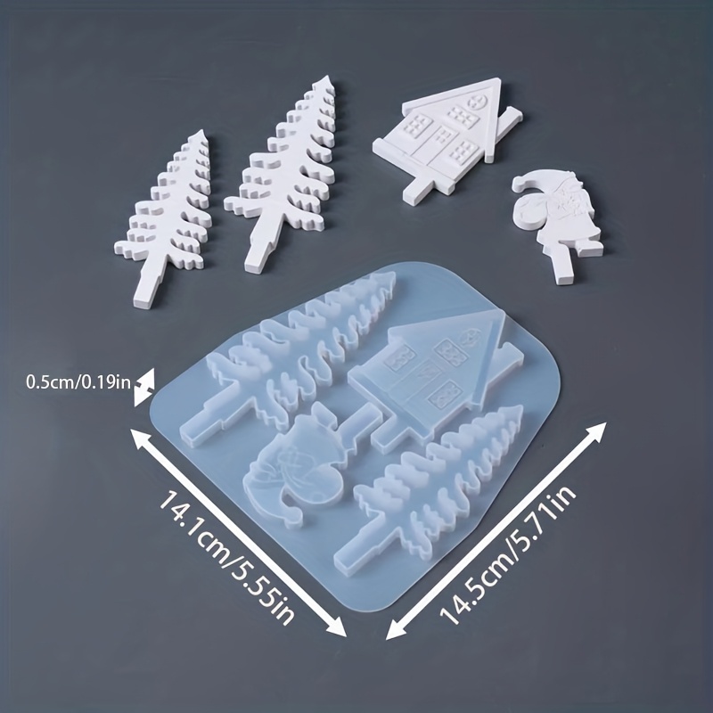 TEMU Stampi in silicone e resina per gioielli - Albero di Natale, , Renna, , Portacandele, Stampo Natale, Design a forma di stella, Stampo per di