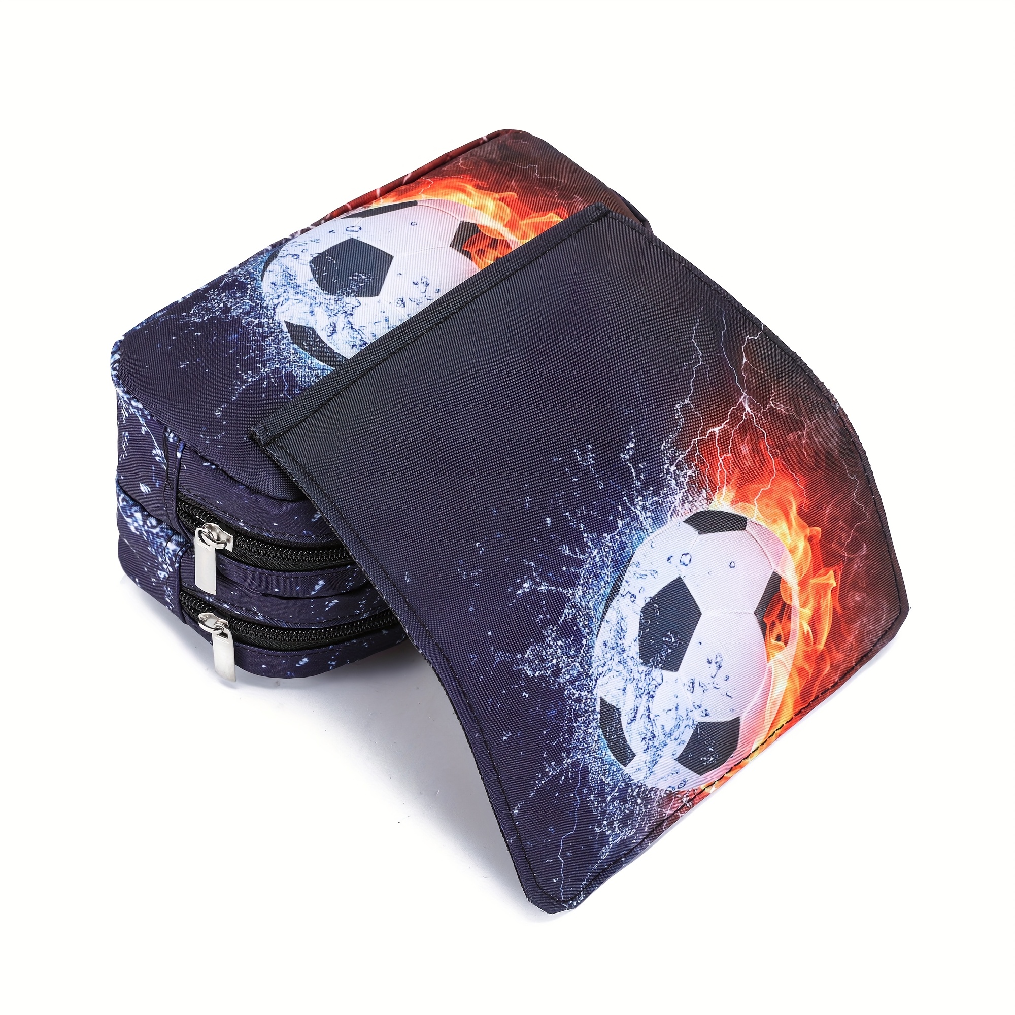 Creative Printed Pencil Travel Organizer, Football Pencil Case, Large Capacity Wallet Organizer