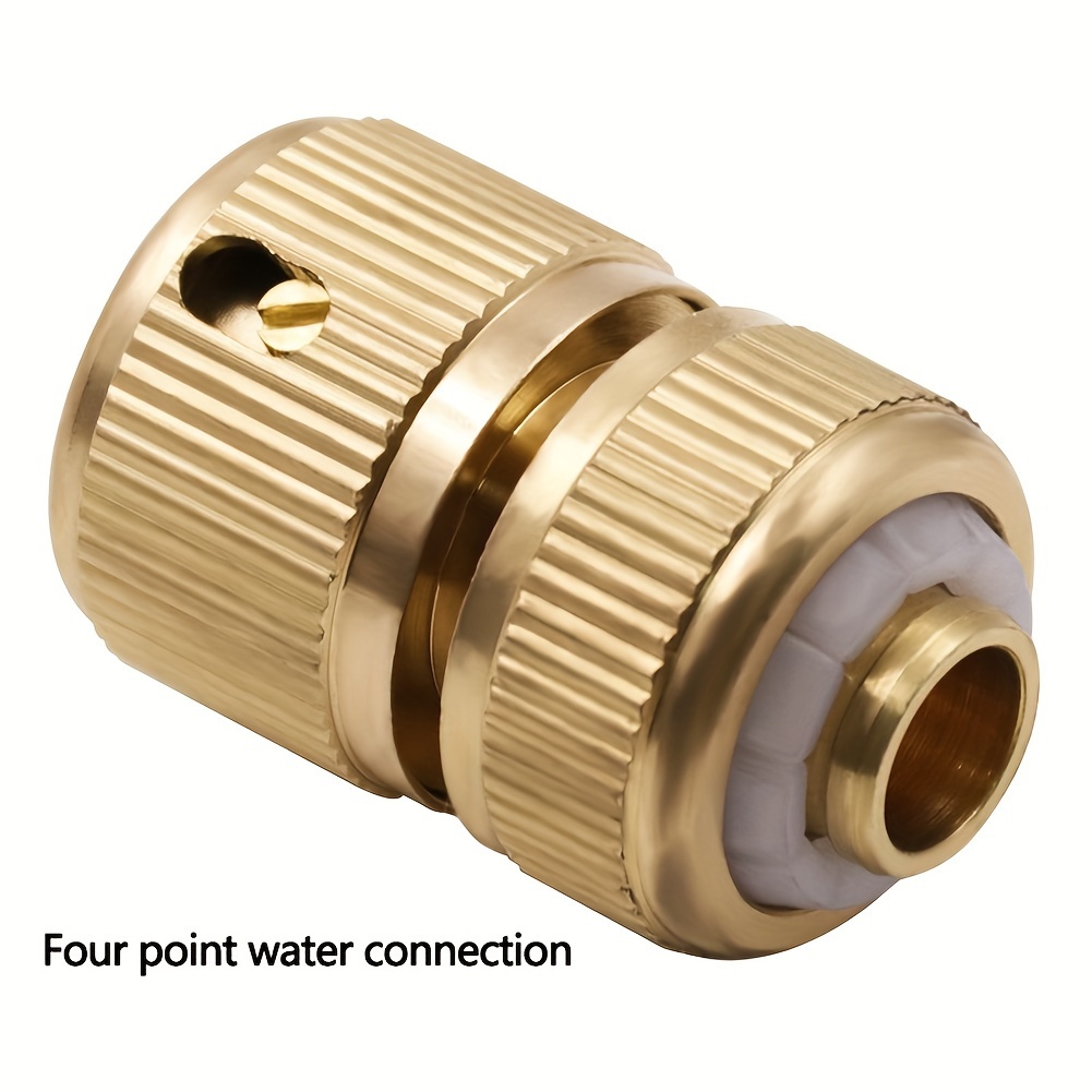 

1pc Garden Water Pipe Quick Connect, Garden Hose Quick Connect 1/2"water Hose Fit Female Male Connector, Heavy-duty Rust Resistant Brass Water Pipe Connector