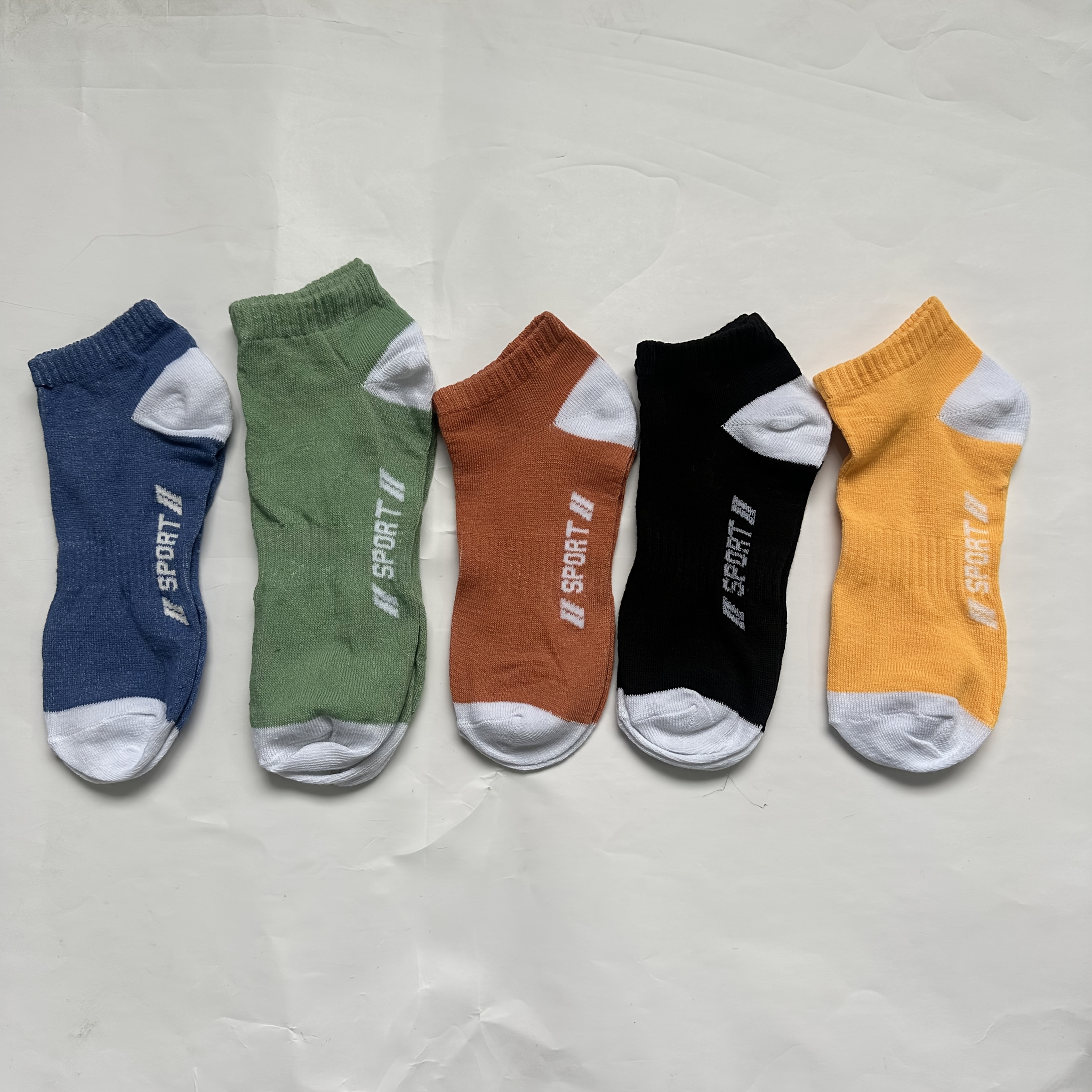 5 Pairs Men's Summer Anti-odor Moisture-wicking Low-cut Invisible Boat Socks