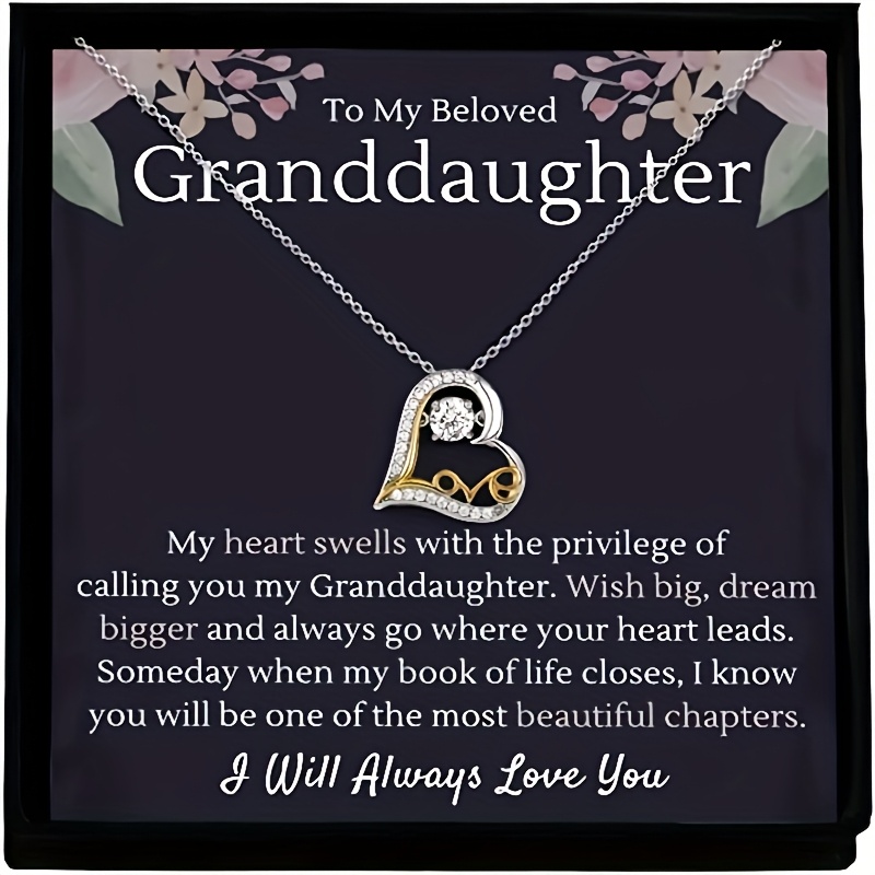 TEMU Necklace For My Granddaughter - A Gift From Grandma And Grandpa - Ideal For Birthdays Or Christmas Celebrations, Gifts For Birthdays, And
