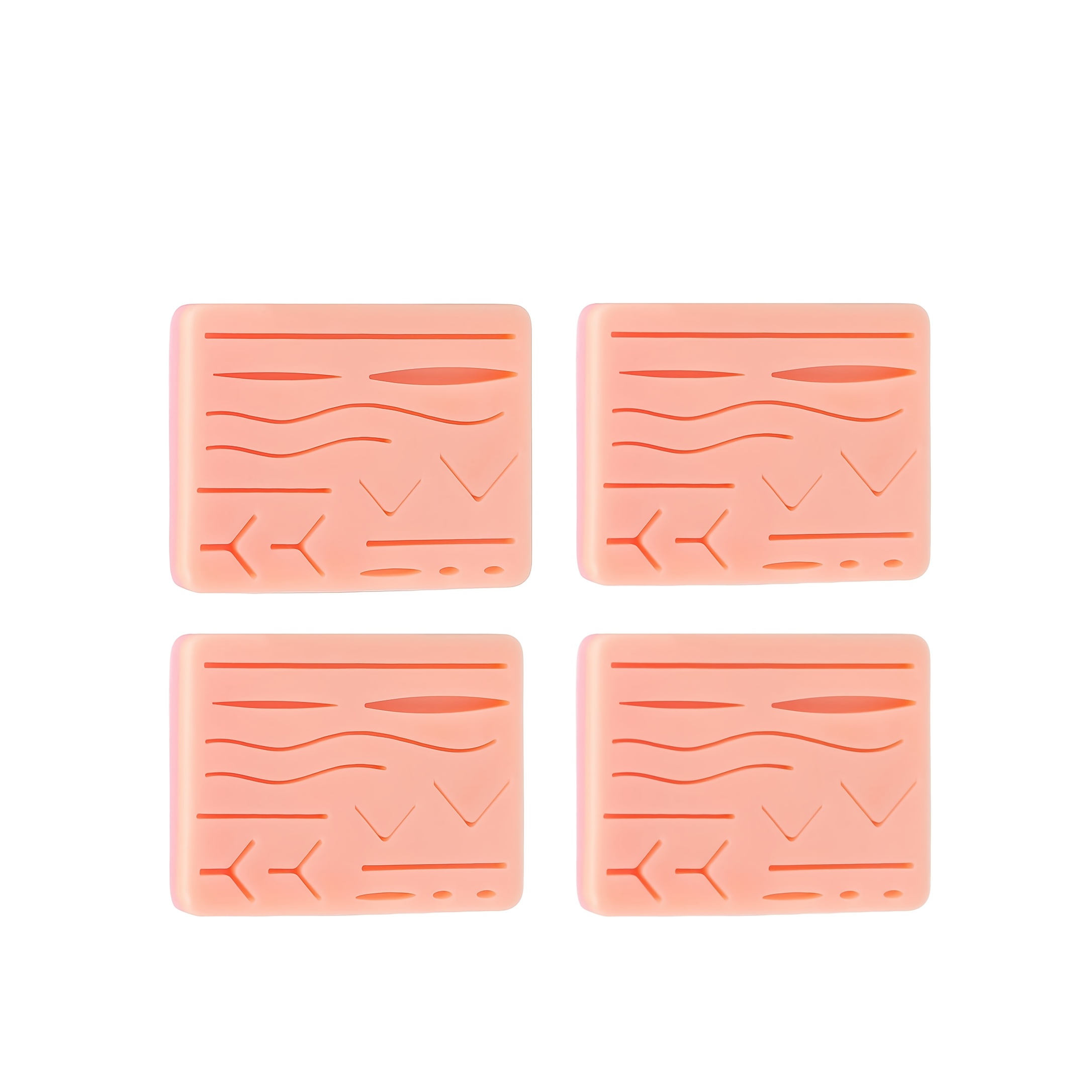 TEMU 3pcs/4pcs Suturing Practice Pad With Three-layer Structure, Includes A 14-wound Suturing Practice Kit, Durable Skin Suturing Pad, Suitable For