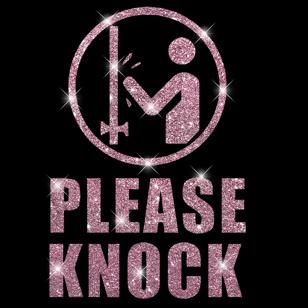 Shiny "please Knock" Sticker Sign, Vinyl Decal, Bedroom, Office, Door