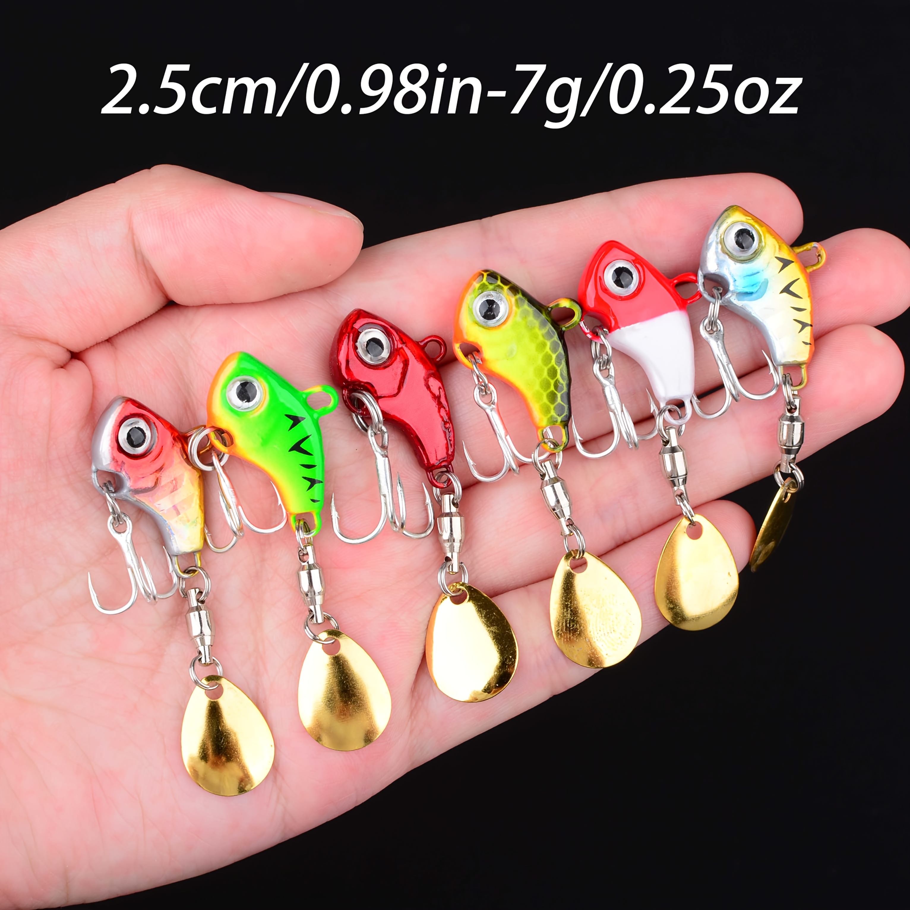 Image of Set Of 6 Metal Vibrating Spoons That Wobble, Designed For Fishing Pike And With Jigs And Spinners, Suitable For Hard Bait Fishing Tackle