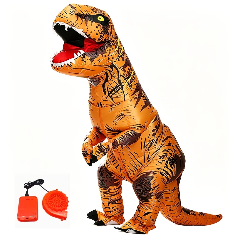 TEMU Disfraz Inflable de Navidad Halloween de Rex Marrón, Ropa de Disfraz Festivo, Divertido Mono de , Inflable para , Escenario de Actuación,