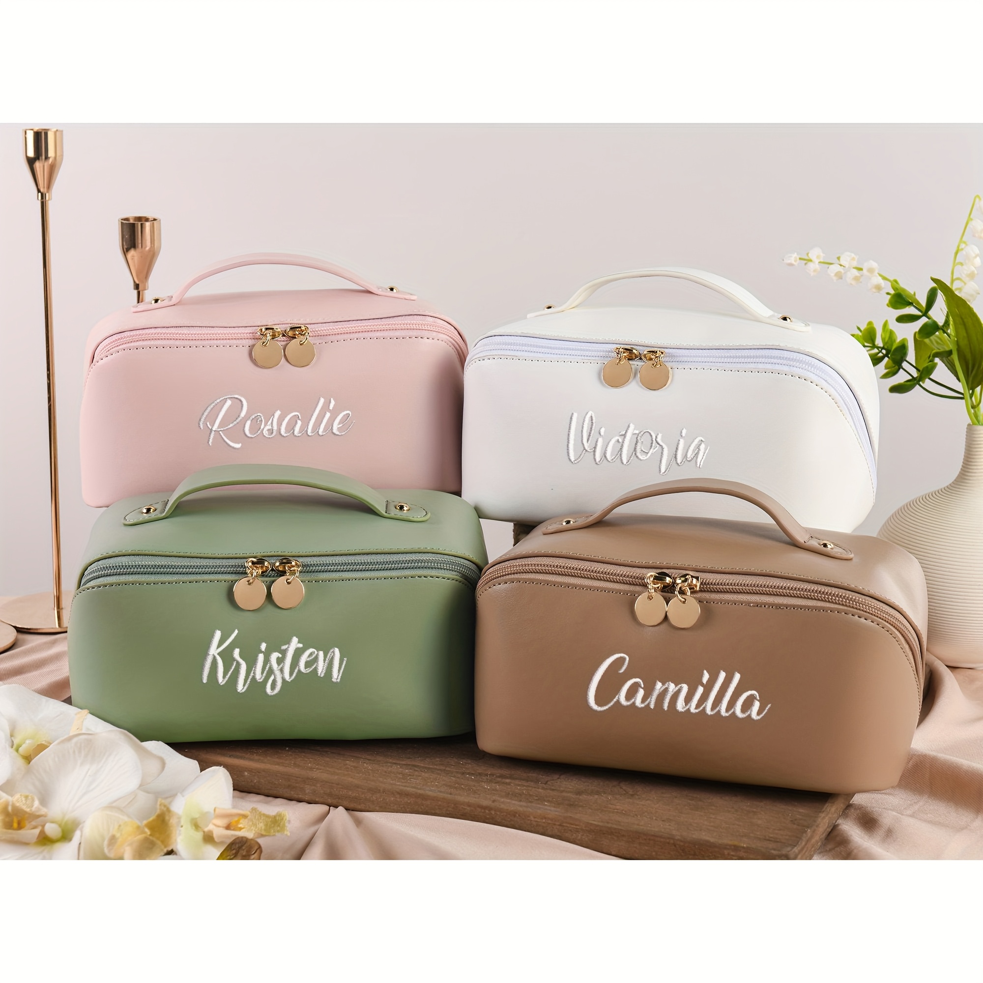 personalized makeup bag hardware custom name Temu Canada