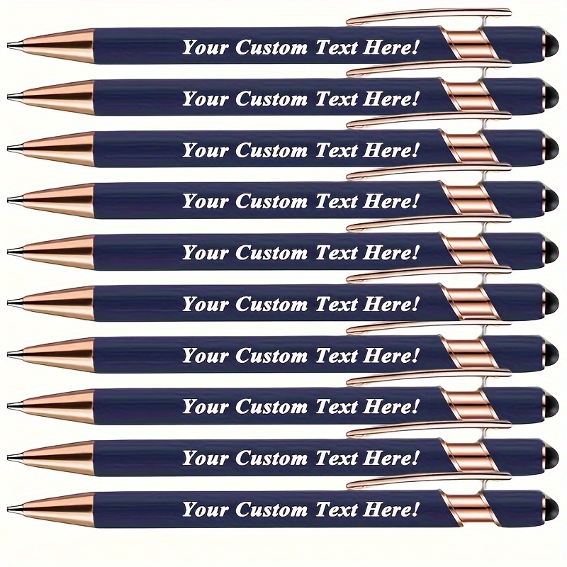 

Personalized Engraved Aluminum Pens With Stylus Tip - Pack Of 10, Custom Text For Touchscreen Devices, Ideal For , Party Favors, And - Fathers Day, Christmas,