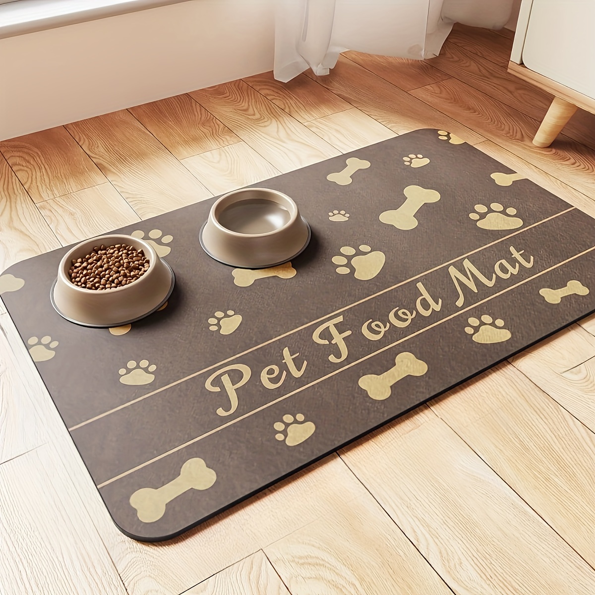 

[top-] -dry Absorbent Dog Feeding Mat - , Stain- Pet & Water Bowl Placemat For Use, - Diatomite