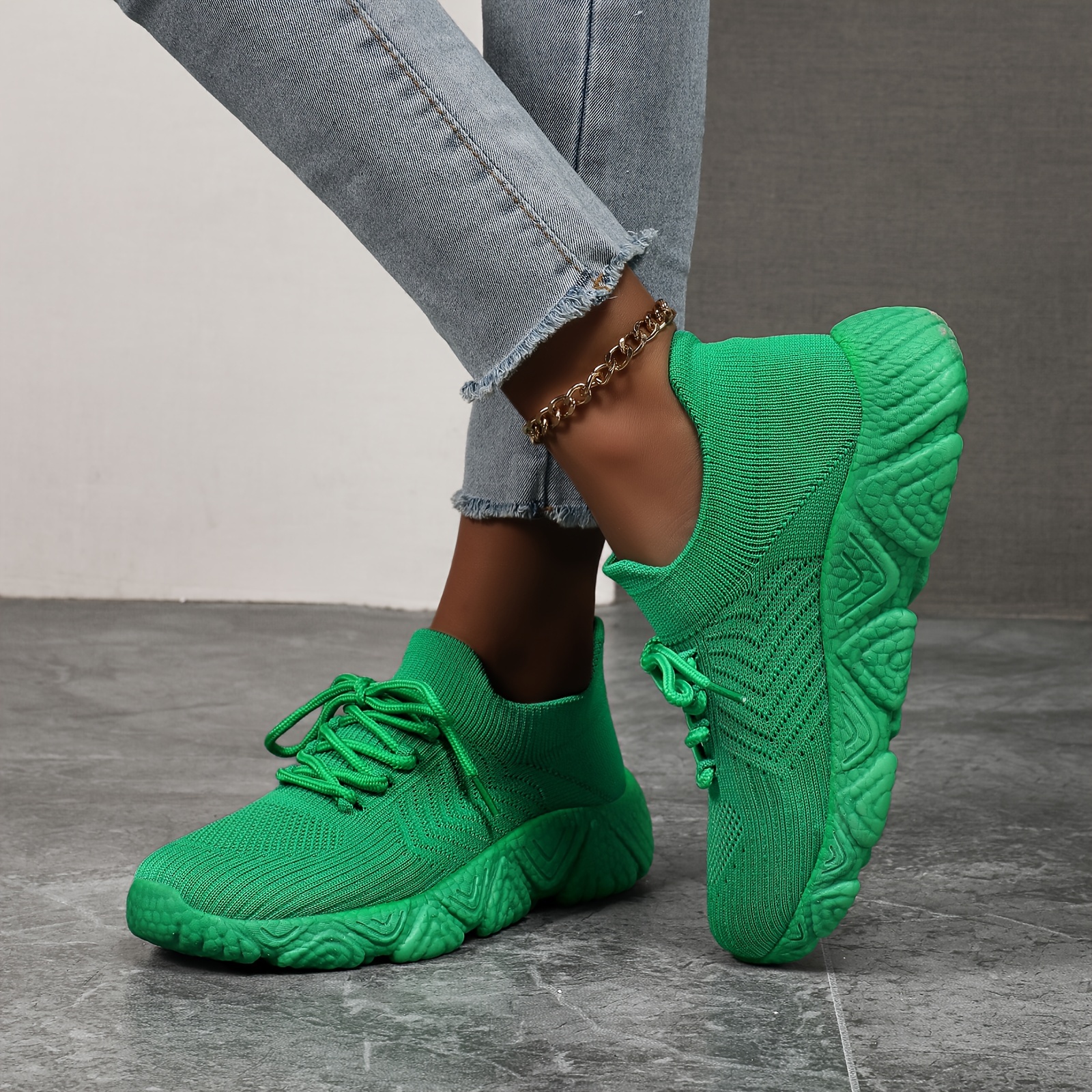breathable womens knit sneakers comfortable lightweight - Temu display picture 3