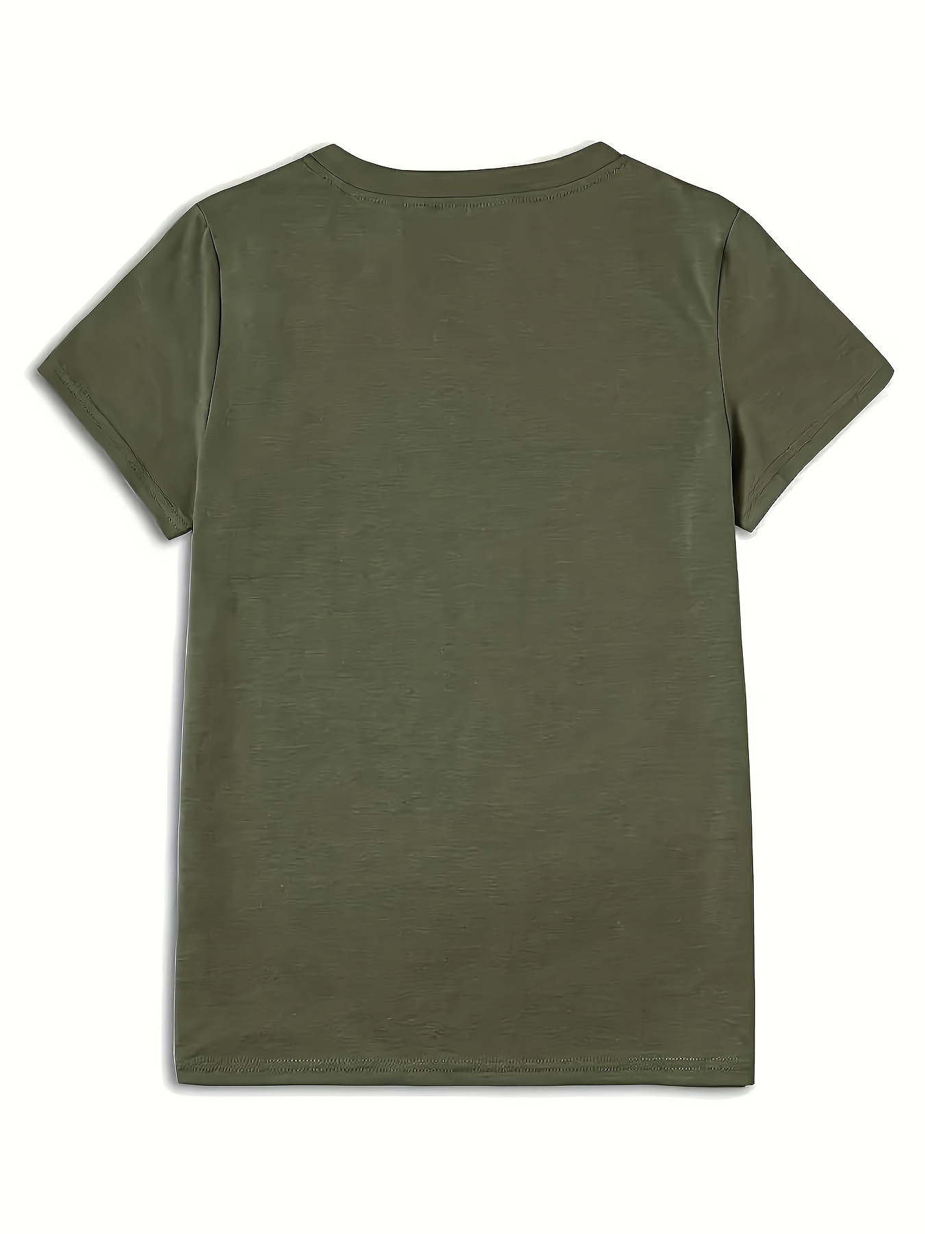 Solid Color Crew Neck T-Shirt, Casual Short Sleeve T-Shirt for Spring & Summer, Women's Clothing