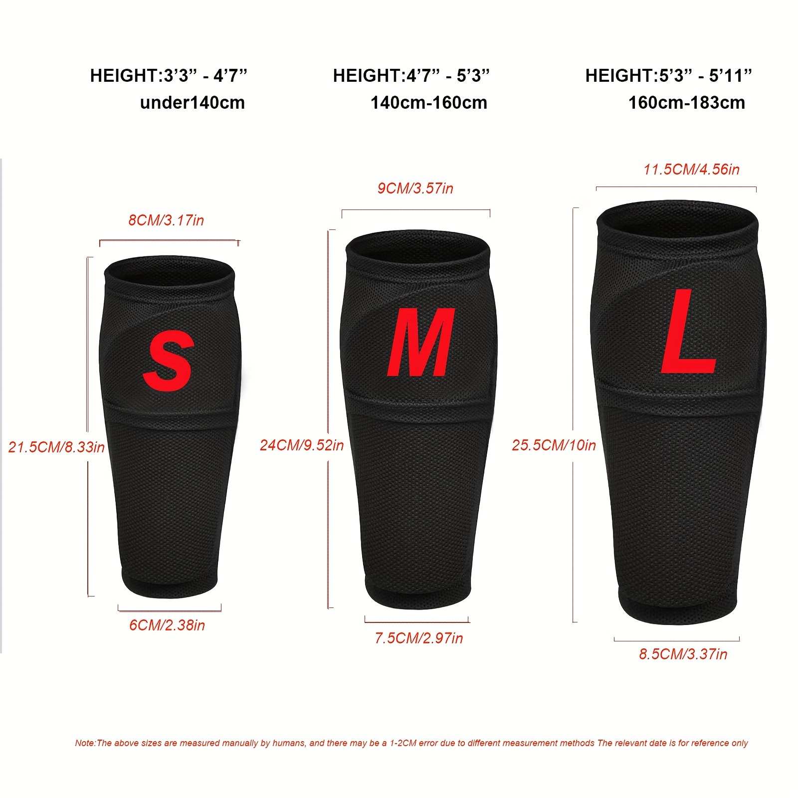Set of 2 Breathab Shin Seves Designed for Soccer, Featuring a Durab New Sty Avaib in Sizes S, M, And These Extra Roomy Shin Socks Provide for Comfort And Are Ideafor Summer Camps And Agues