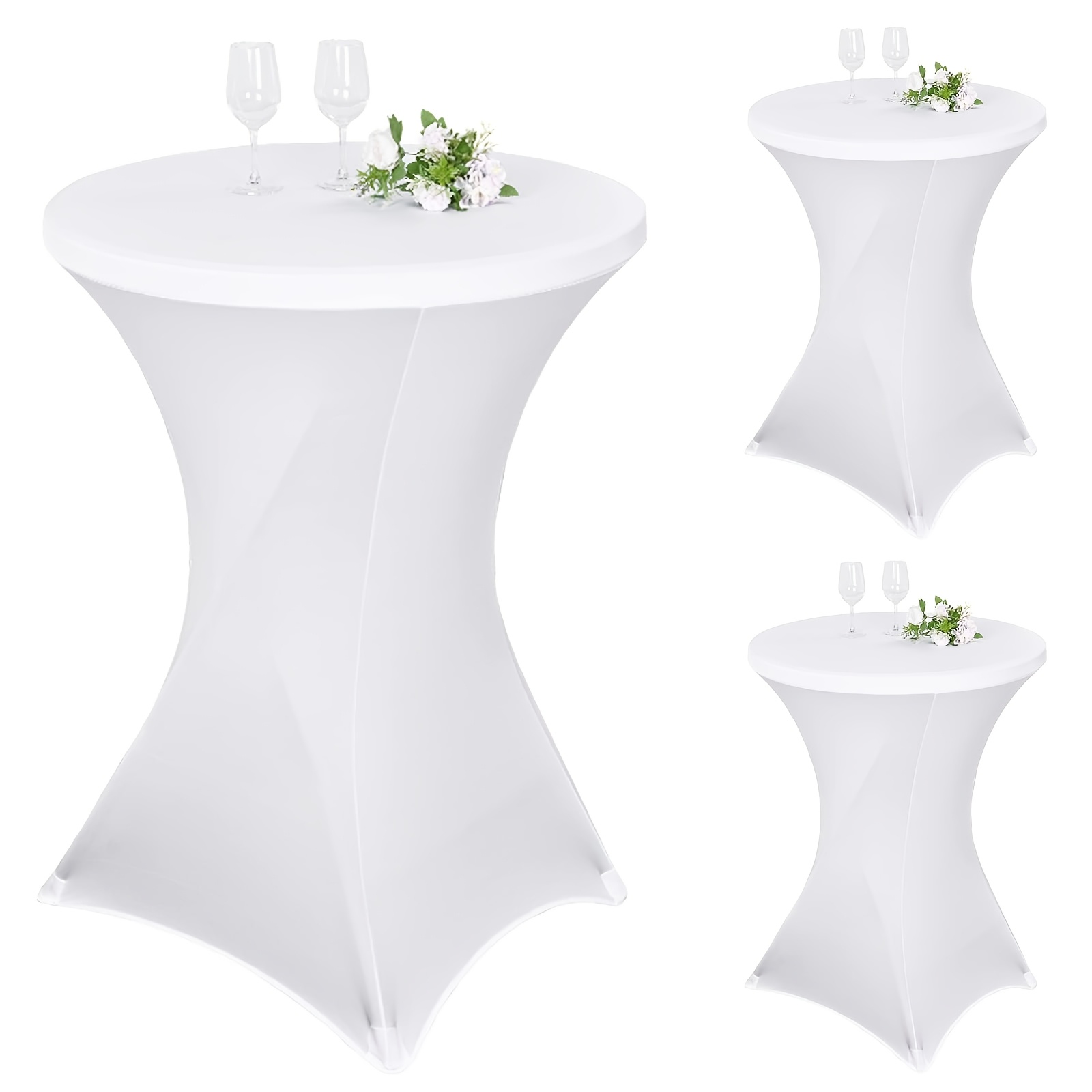 3 Bar Tablecloths With Diameter 80-85 Cm, Leg Reinforcement, Machine Washable At 40°c; Bar Tabletop Stretch Cover (tabletop Diameter 80 × Height 110 Cm)