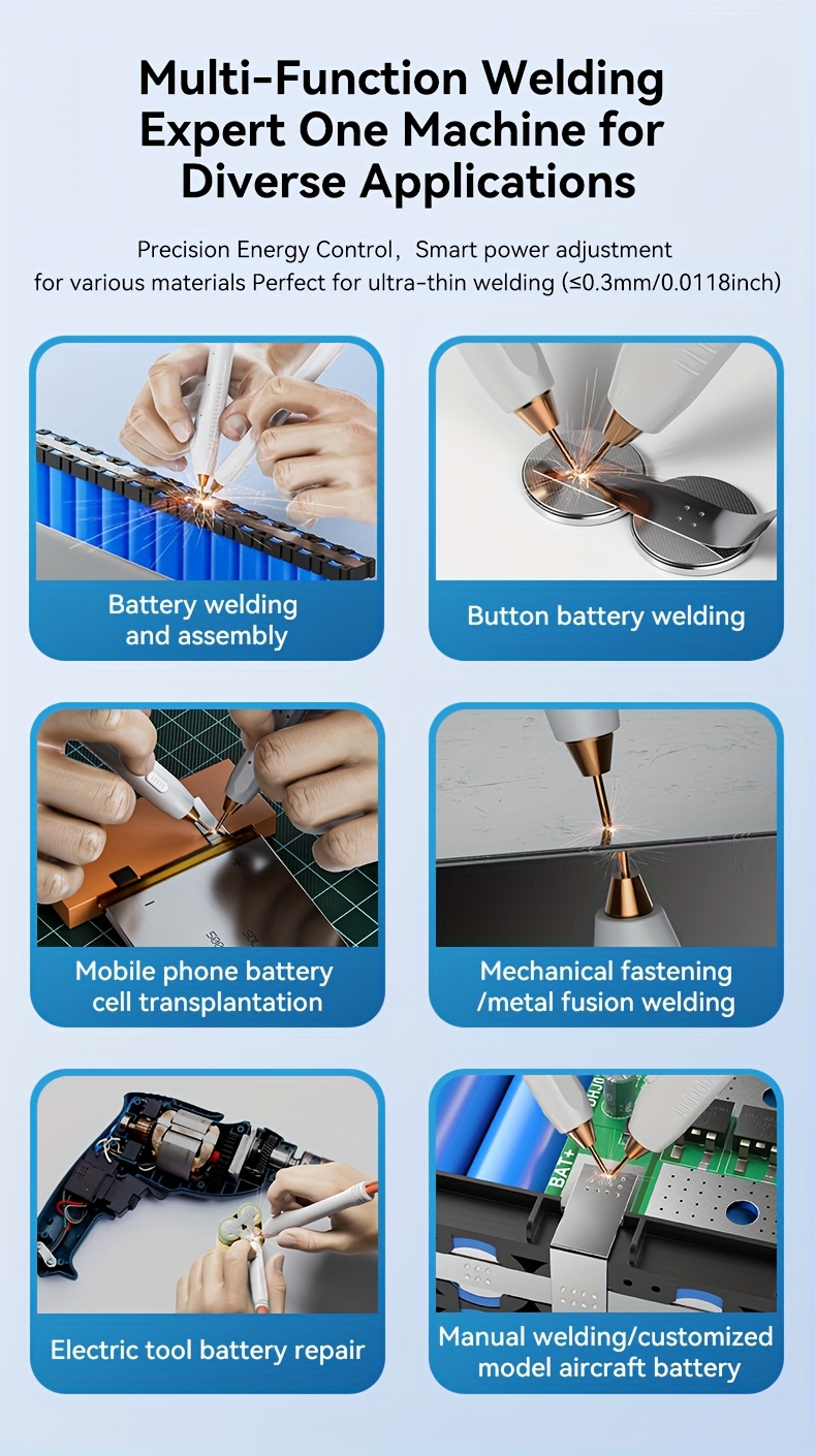 AWithZ Portable Spot Welding Machine Professional Heavy-Duty 9000W Dual Pulse Welder with 999-Precision Adjustment & Digital Display, for Nickel/Nickel Plating/Steel/Iron/Copper Welding - /Workshop Use