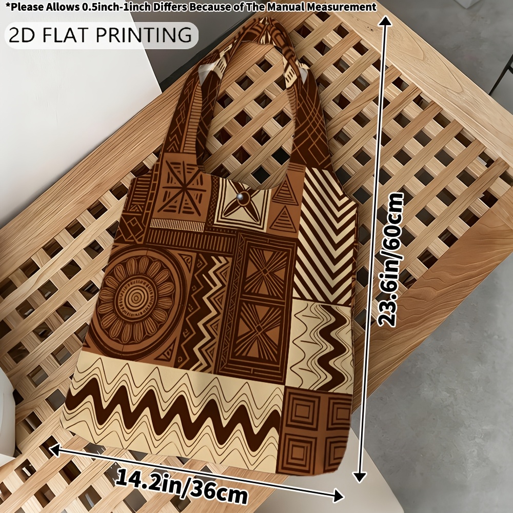 TEMU 1 Bolso Tote para Mujer, Bolso Grande con Diseño Abstracto de Étnica, Bolso Tote, Bolso de Multifuncional Estampado de Cara, Bolso Tote Diario