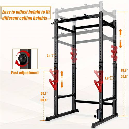 power rack rack cage for weight training adjustable squat stand rack for home gym equipment lifting cage with 660lb capacity