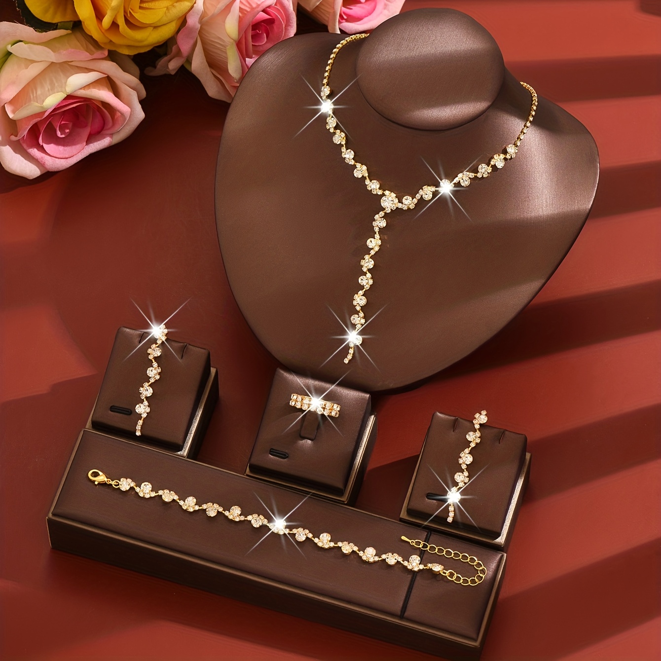 Luxury 4pcs Bridal Jewellery Set, Sparkling Gift