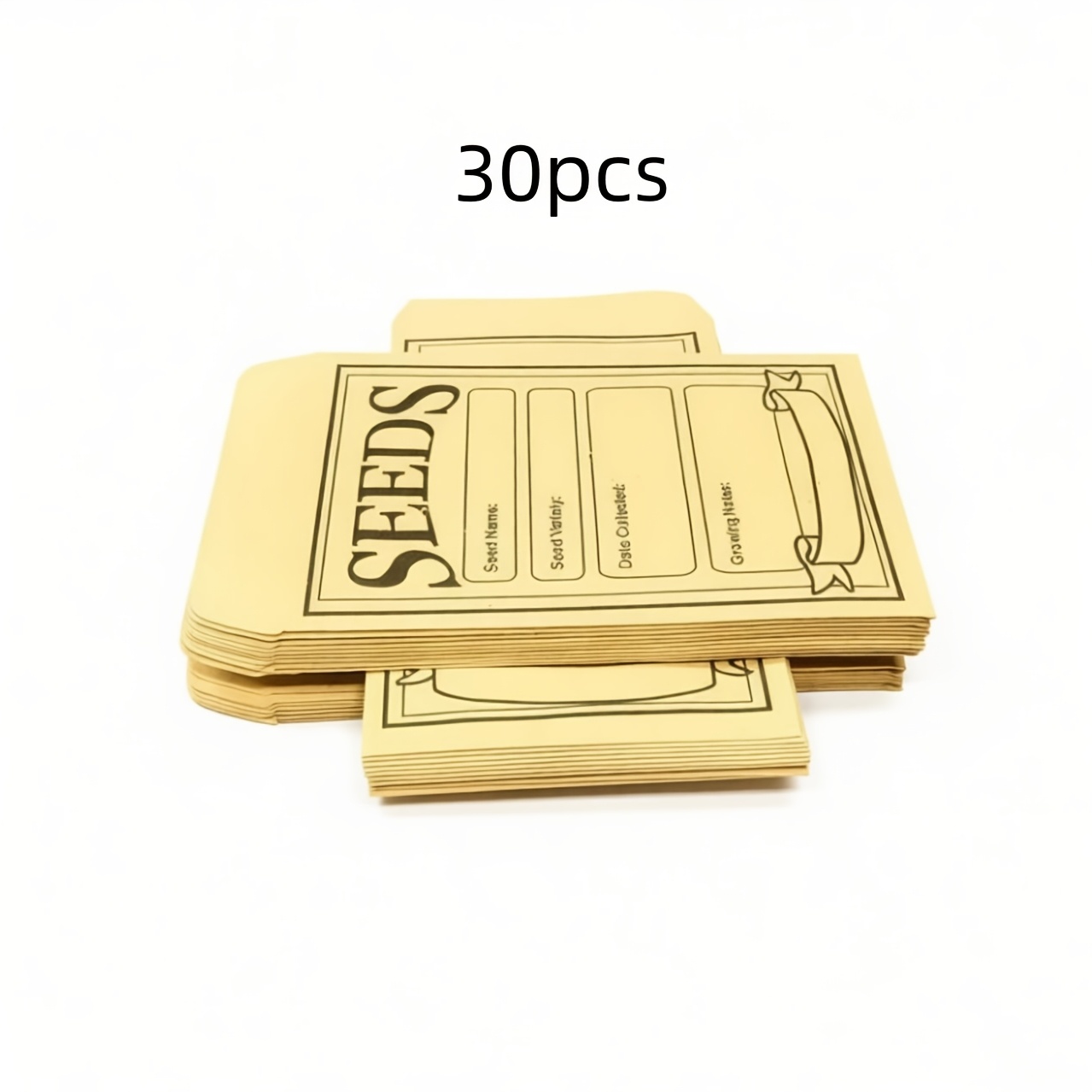 Image of Resealable Brown Paper Seed Envelopes In Packs Of 10, 20, Or 30, Ideal For Storing Vegetable Seeds
