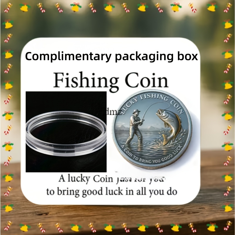 Temu – TEMU ( Fishing Card) Fishing Coin + Dust Box, Enthusiasts, Fishing Equipment Accessories, Fishing Gear Charm Amulet, Suitable For Birthday Souvenirs