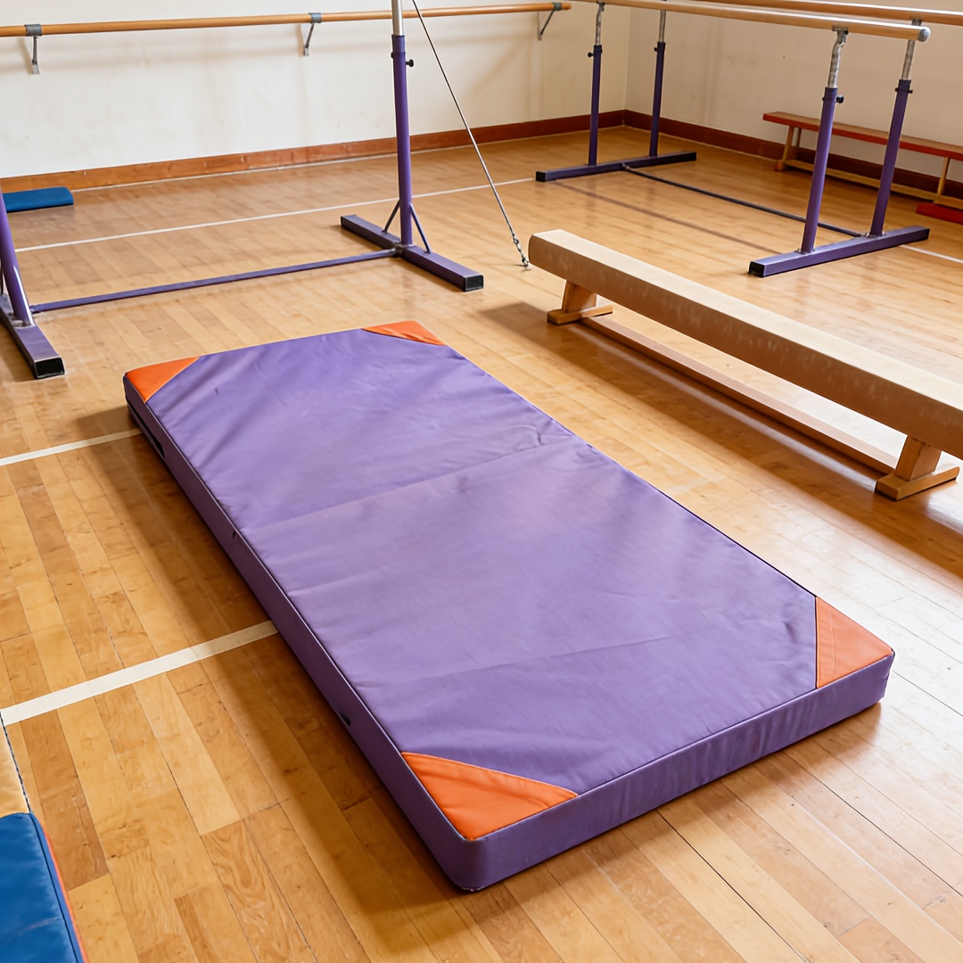 premium oxford cloth gymnastics mat durable purple orange exercise mat for tumbling yoga and home workouts